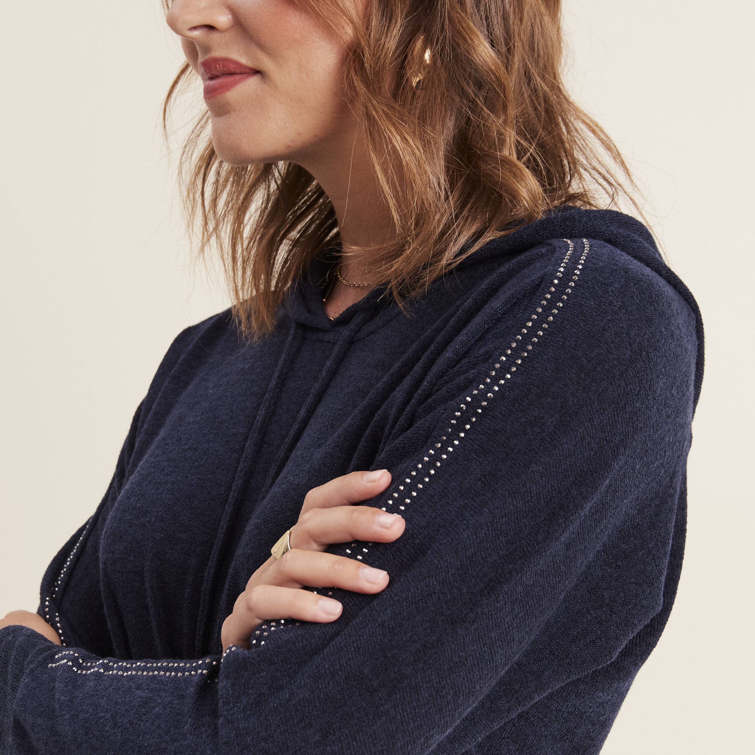 Sweat à Capuche Rayé Bleu Femme Dash – Taille 16, Zip, Coton, Excellent état
