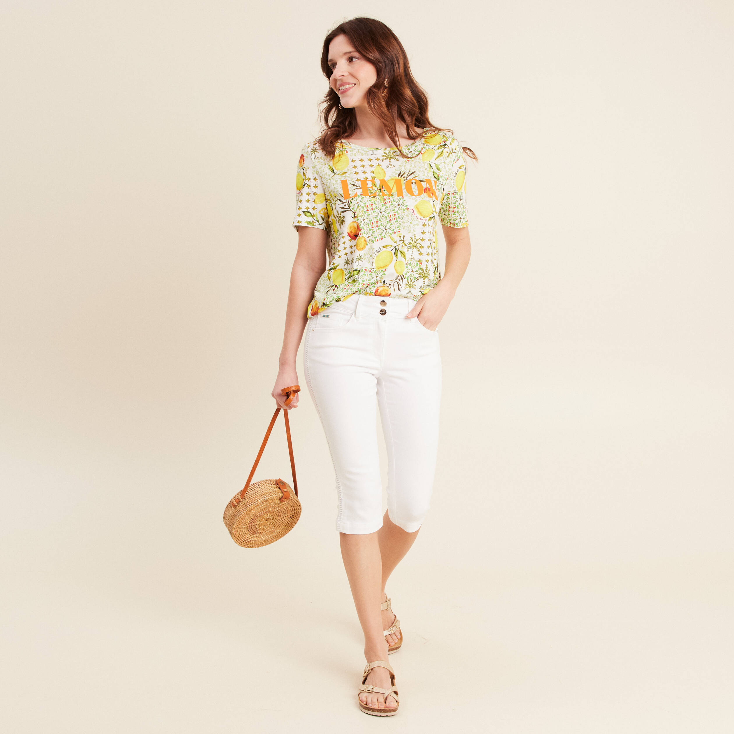 t shirt manches courtes jaune citron femme T-shirt manches courtes jaune citron femme
