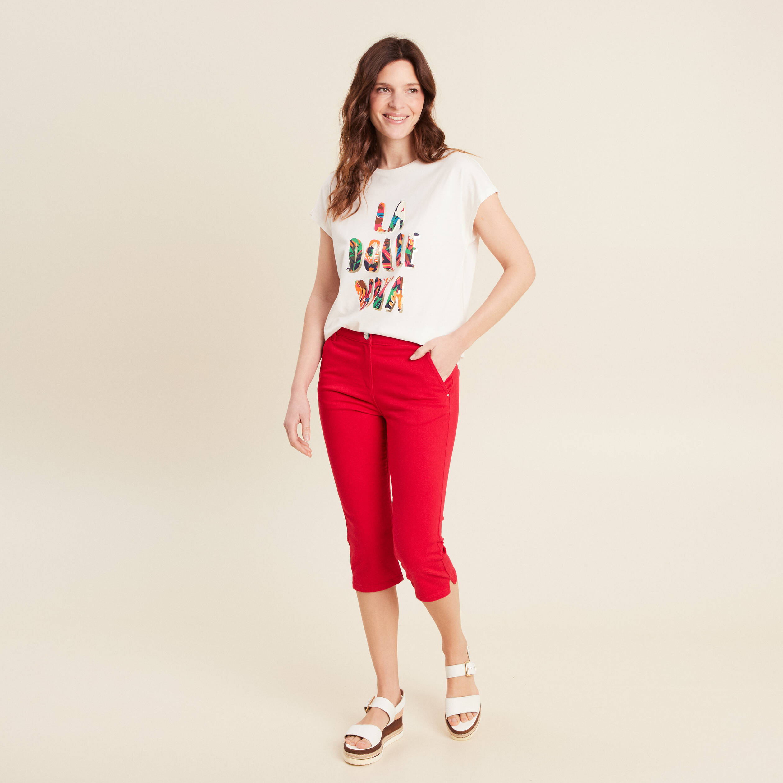 t shirt manches courtes ecru femme T-shirt manches courtes ecru femme