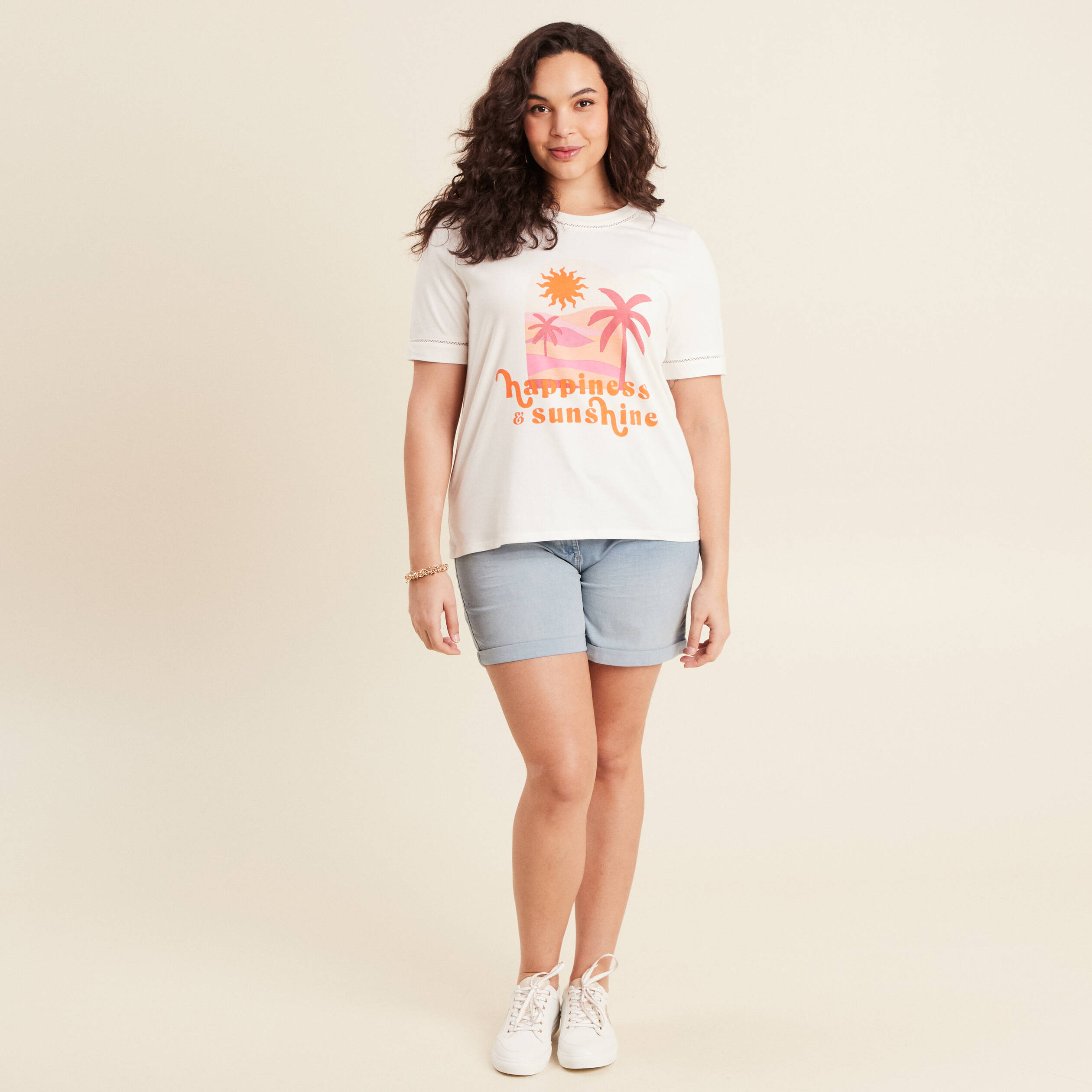 t shirt manches courtes ecru femme T-shirt manches courtes ecru femme