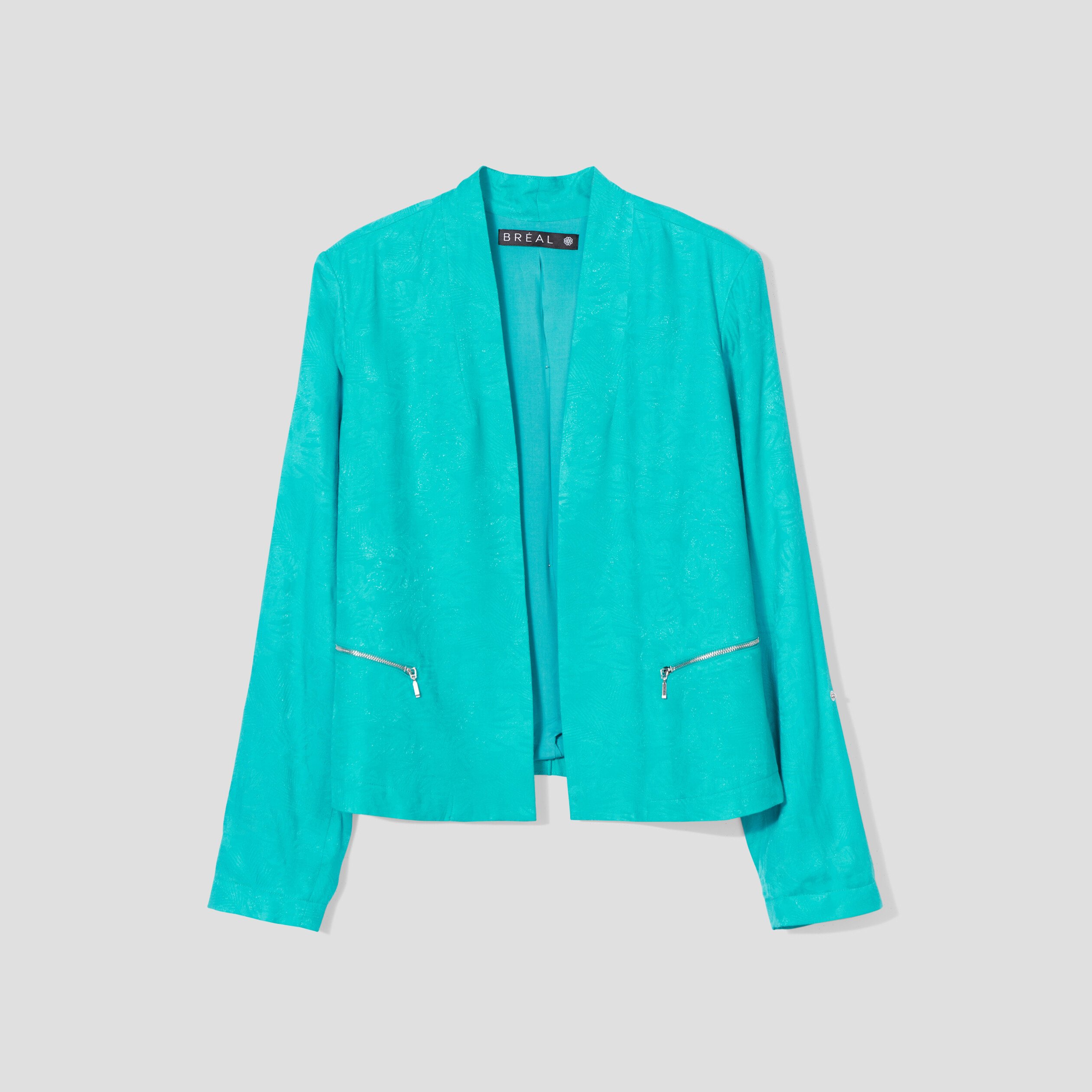 veste droite fluide vert femme Veste droite fluide vert femme