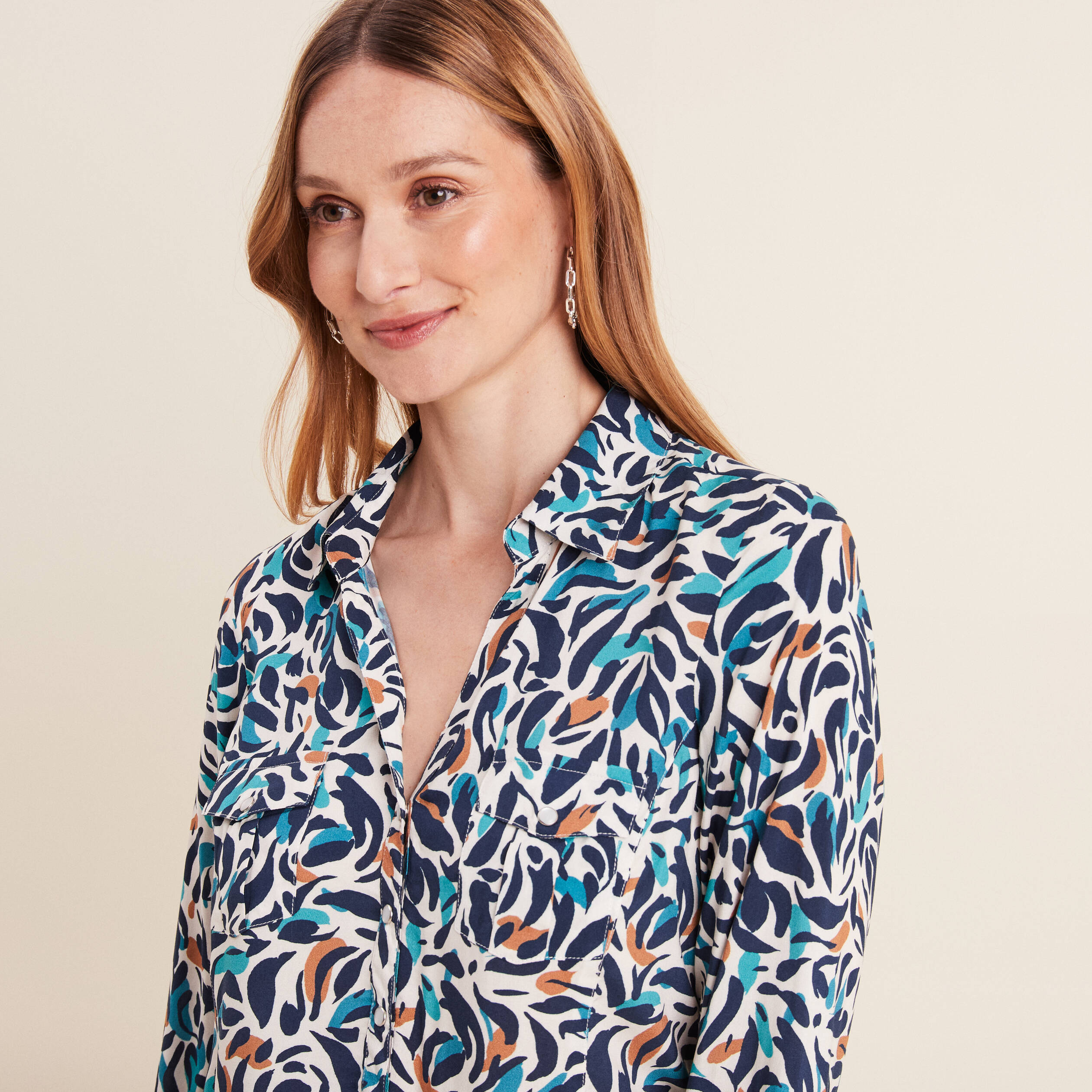 chemise manches longues bleu canard femme Chemise manches longues bleu canard femme