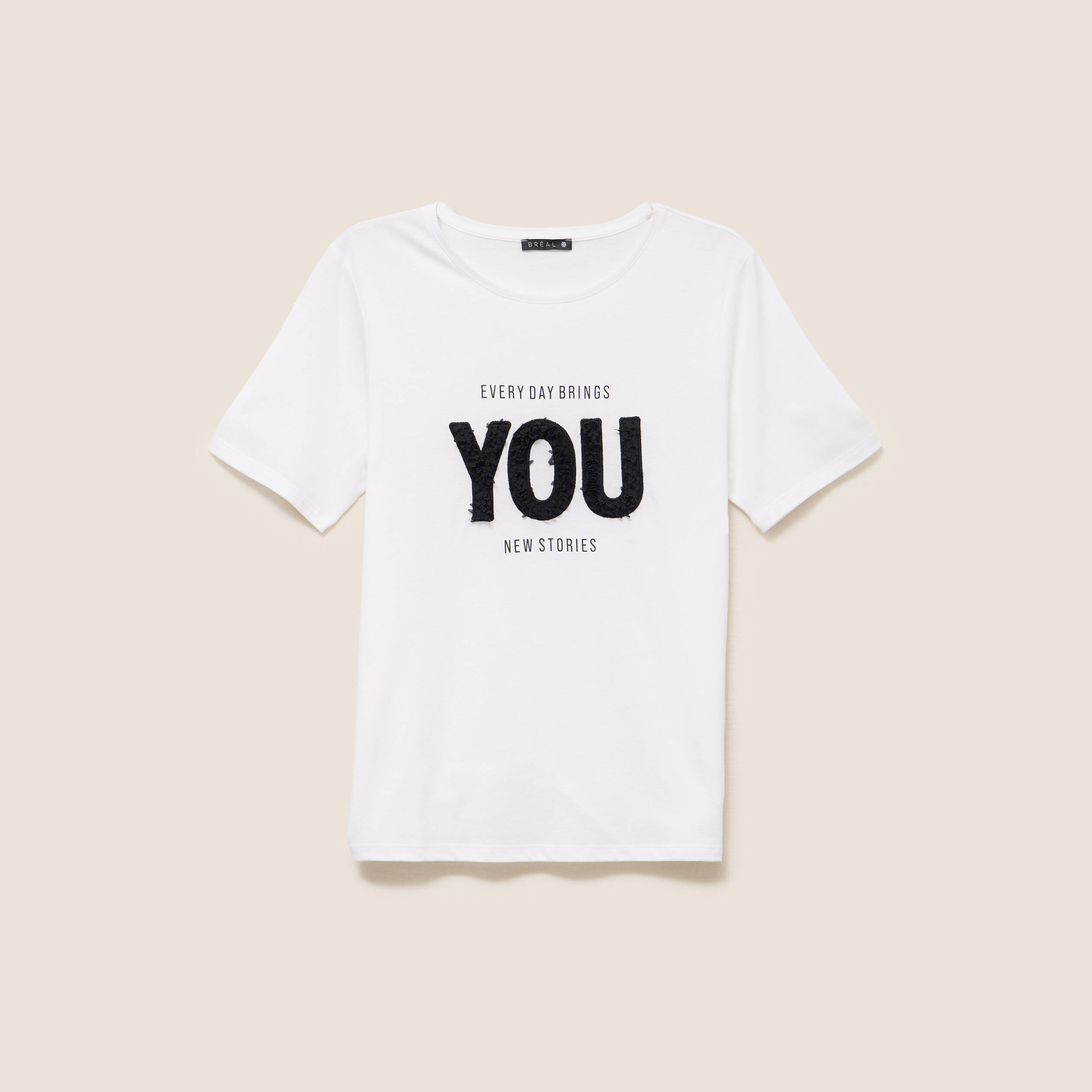T-shirt col rond blanc femme