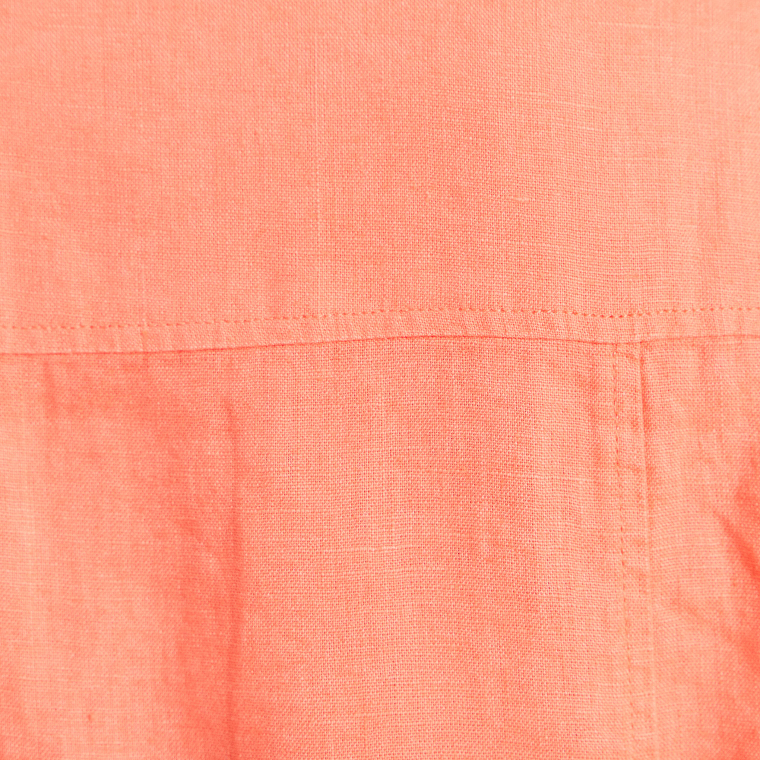Robe droite courte col chemise orange fluo femme