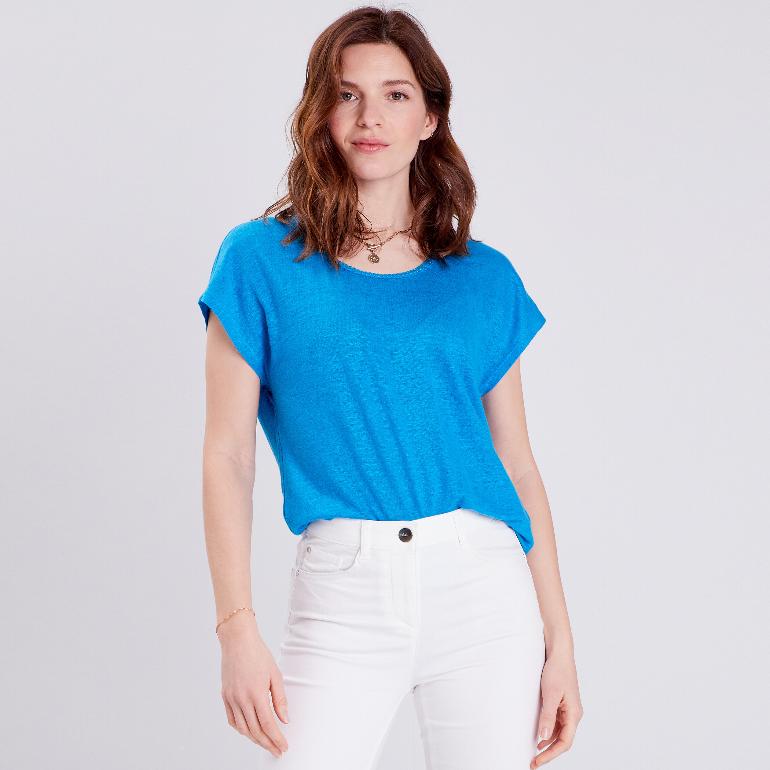 t shirt manches courtes bleu femme T-shirt manches courtes bleu femme