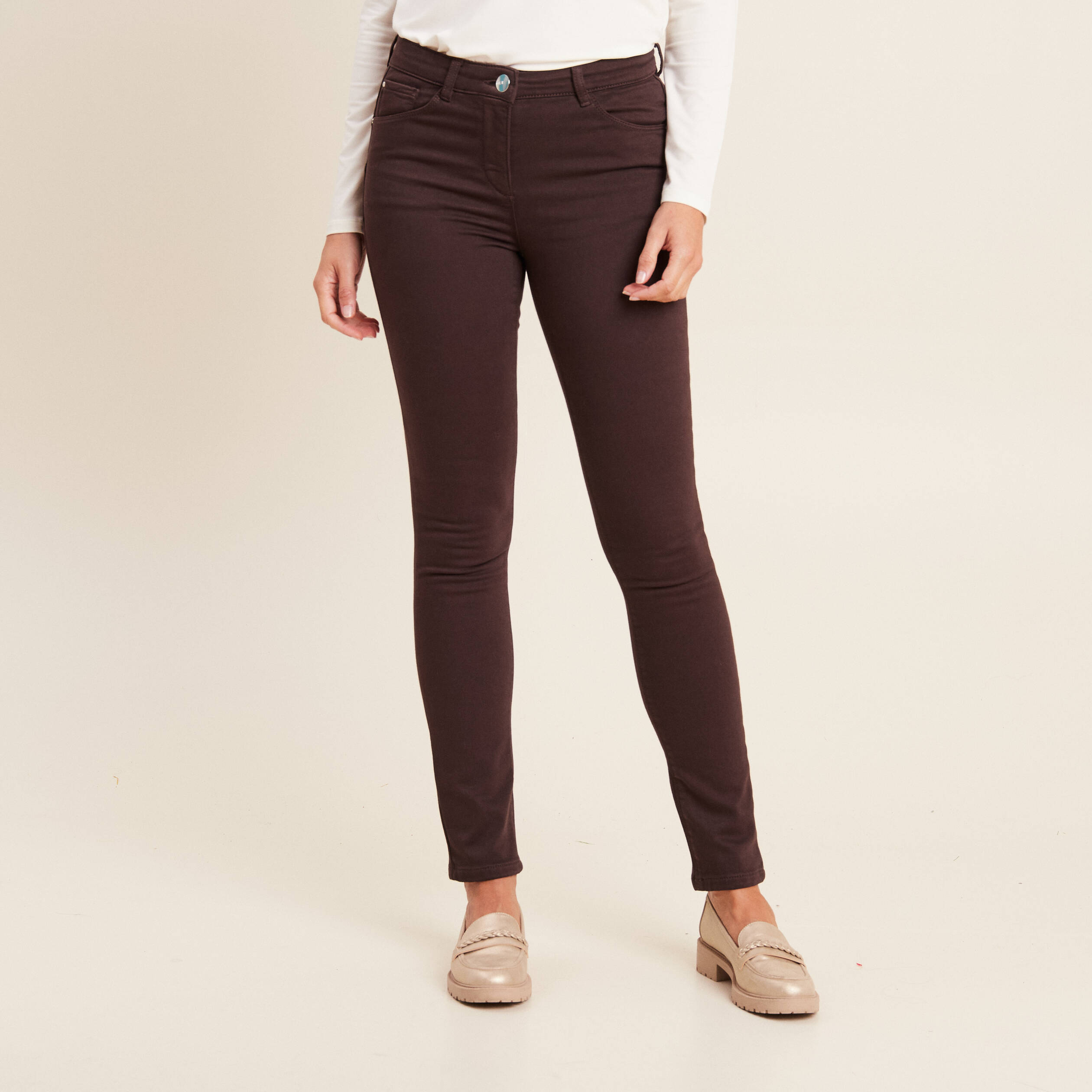 Pantalon magique Le Chaud marron fonc&eacute; femme