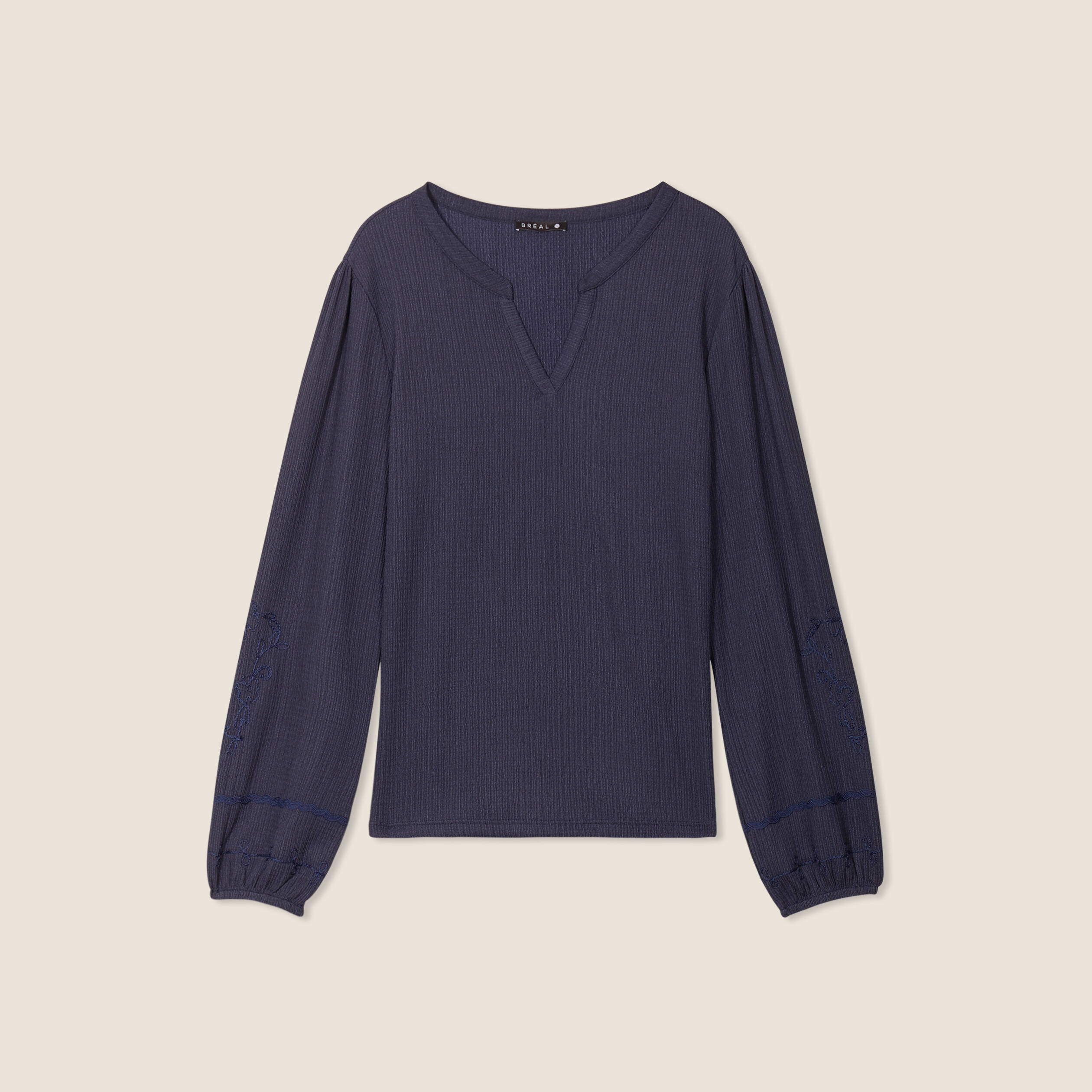 blouse manches longues bleu fonce femme Blouse manches longues bleu foncé femme