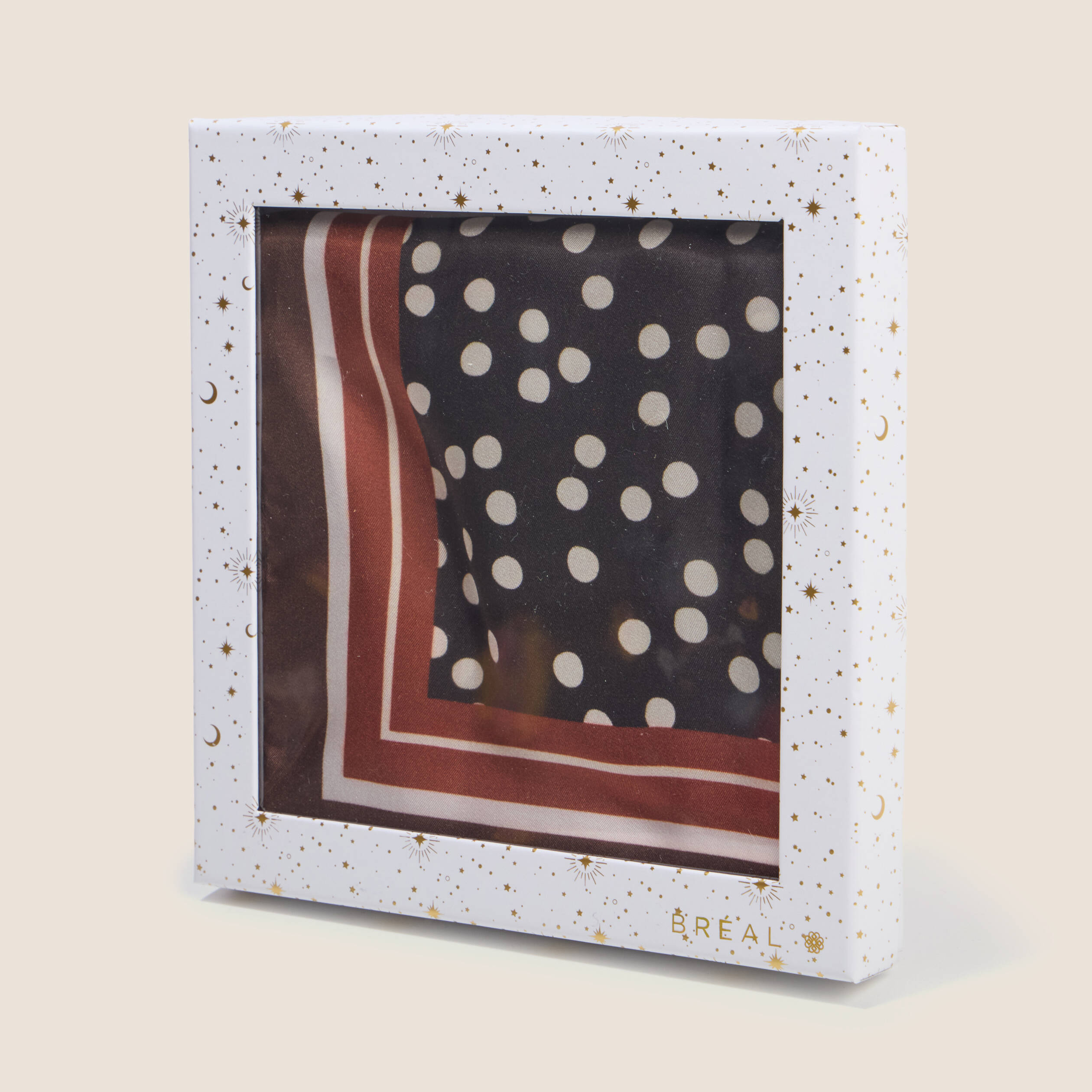 Foulard en soie marron fonc&eacute; femme