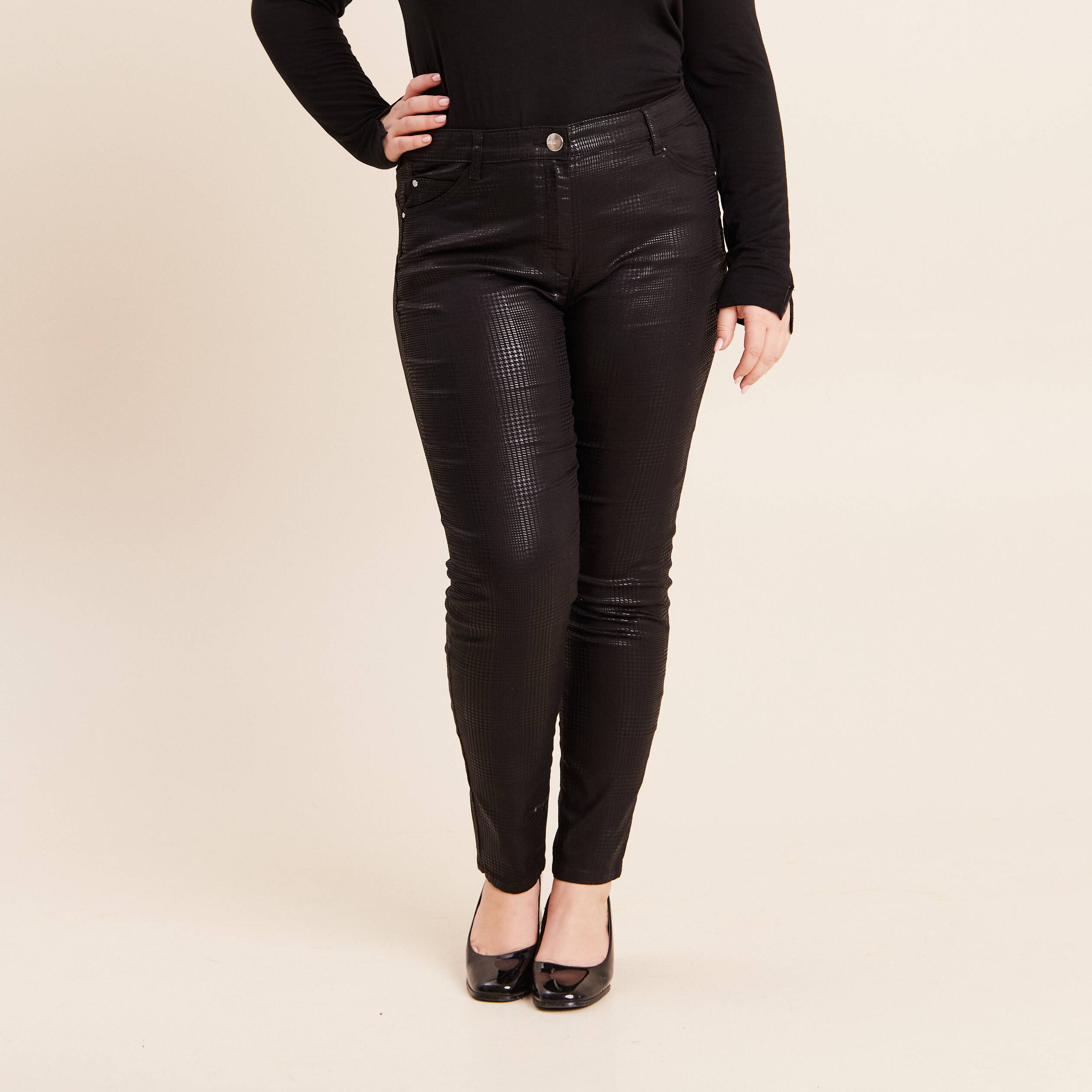 Pantalon magique Le L&eacute;ger enduit noir femme