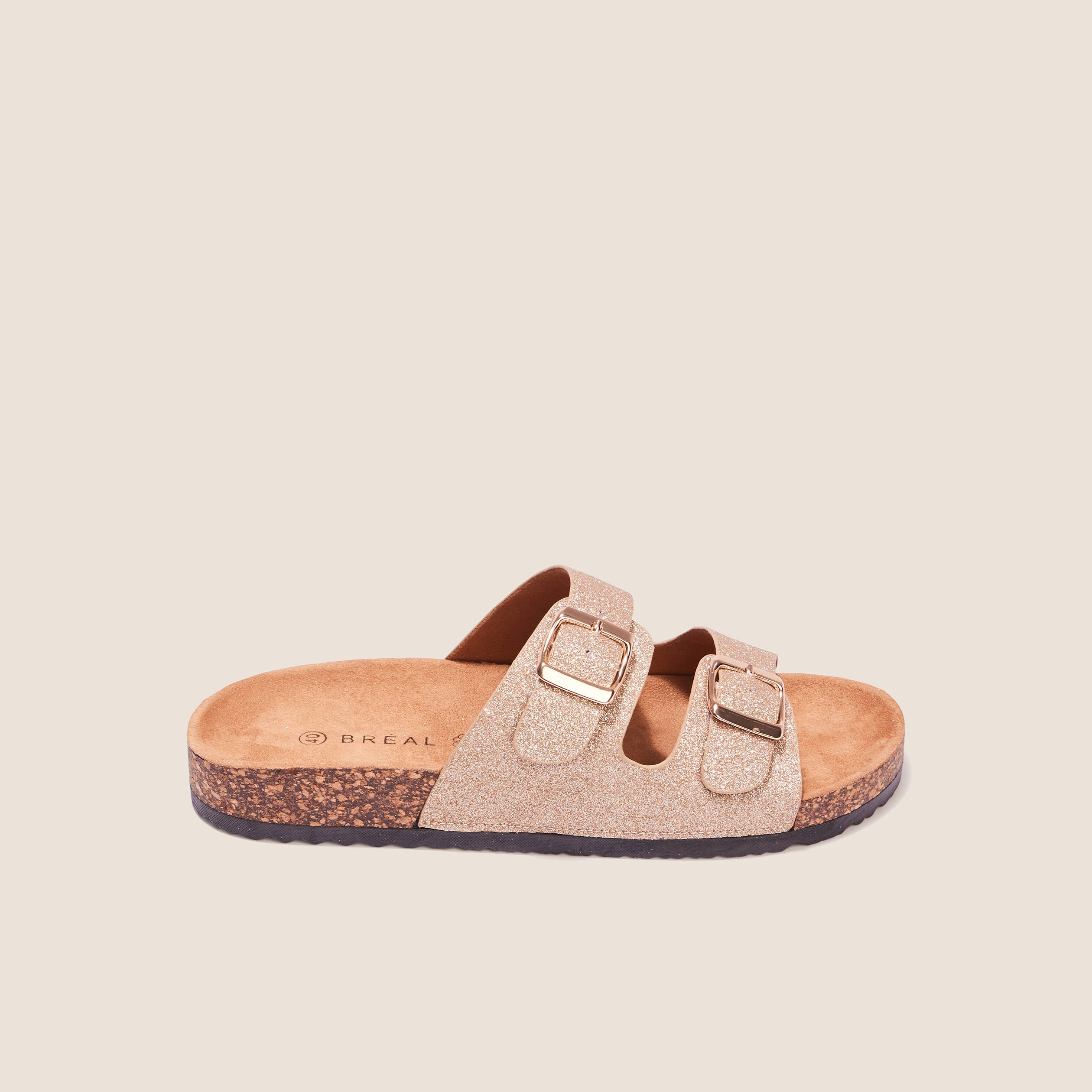 Mules &agrave; paillettes couleur or femme