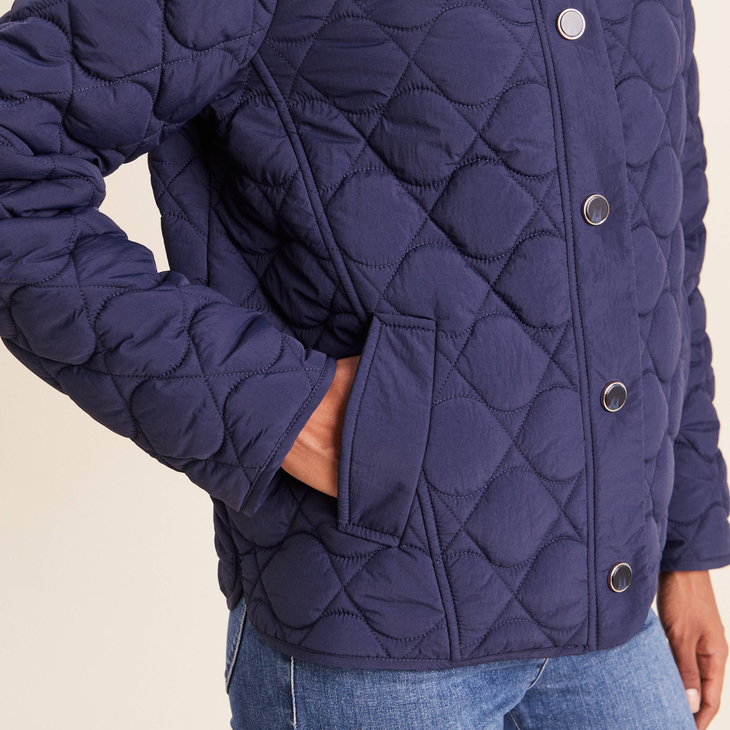 Doudoune l&eacute;g&egrave;re matelass&eacute;e bleu marine femme