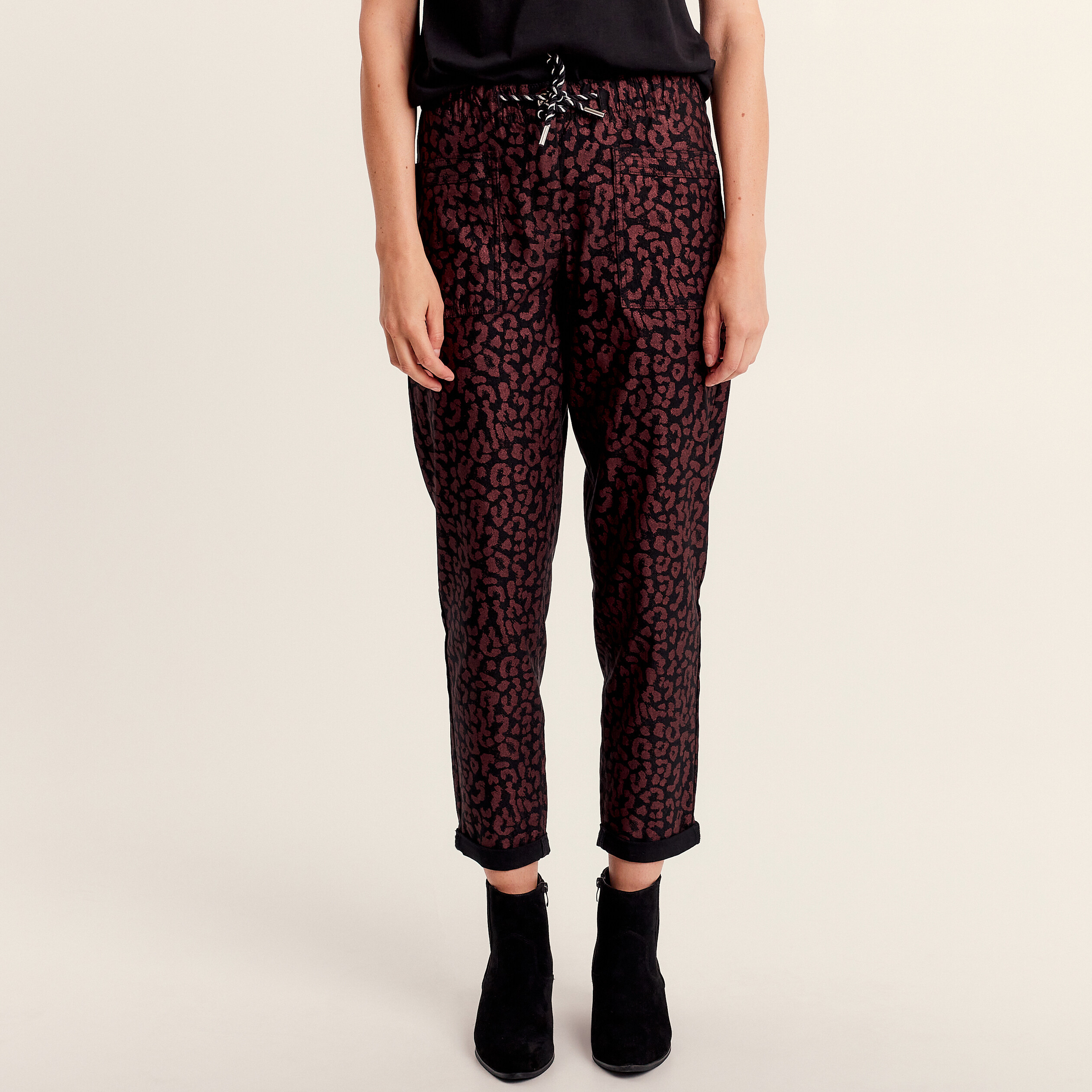 Pantalon décontracté prune femme