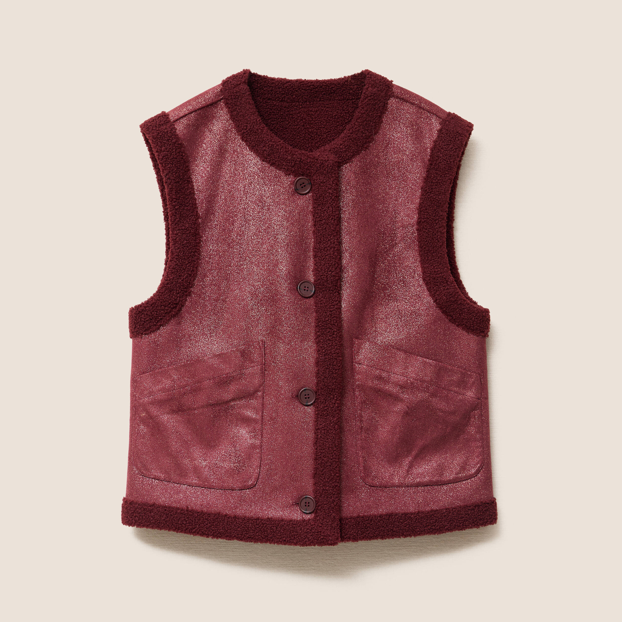 Gilet cardigan gris et Bordeaux, vintage, 30 % de laine taille L