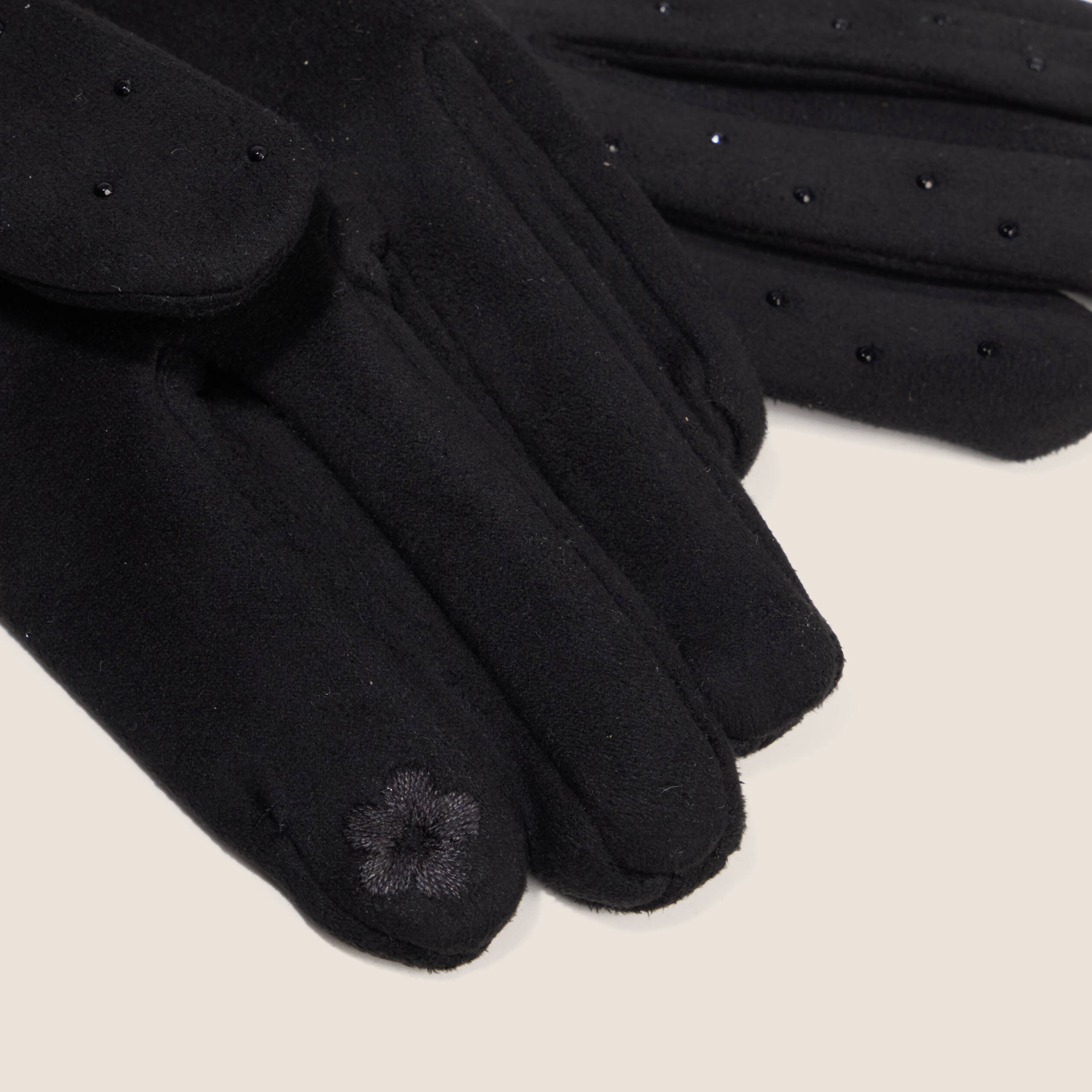 Gants avec strass noir femme