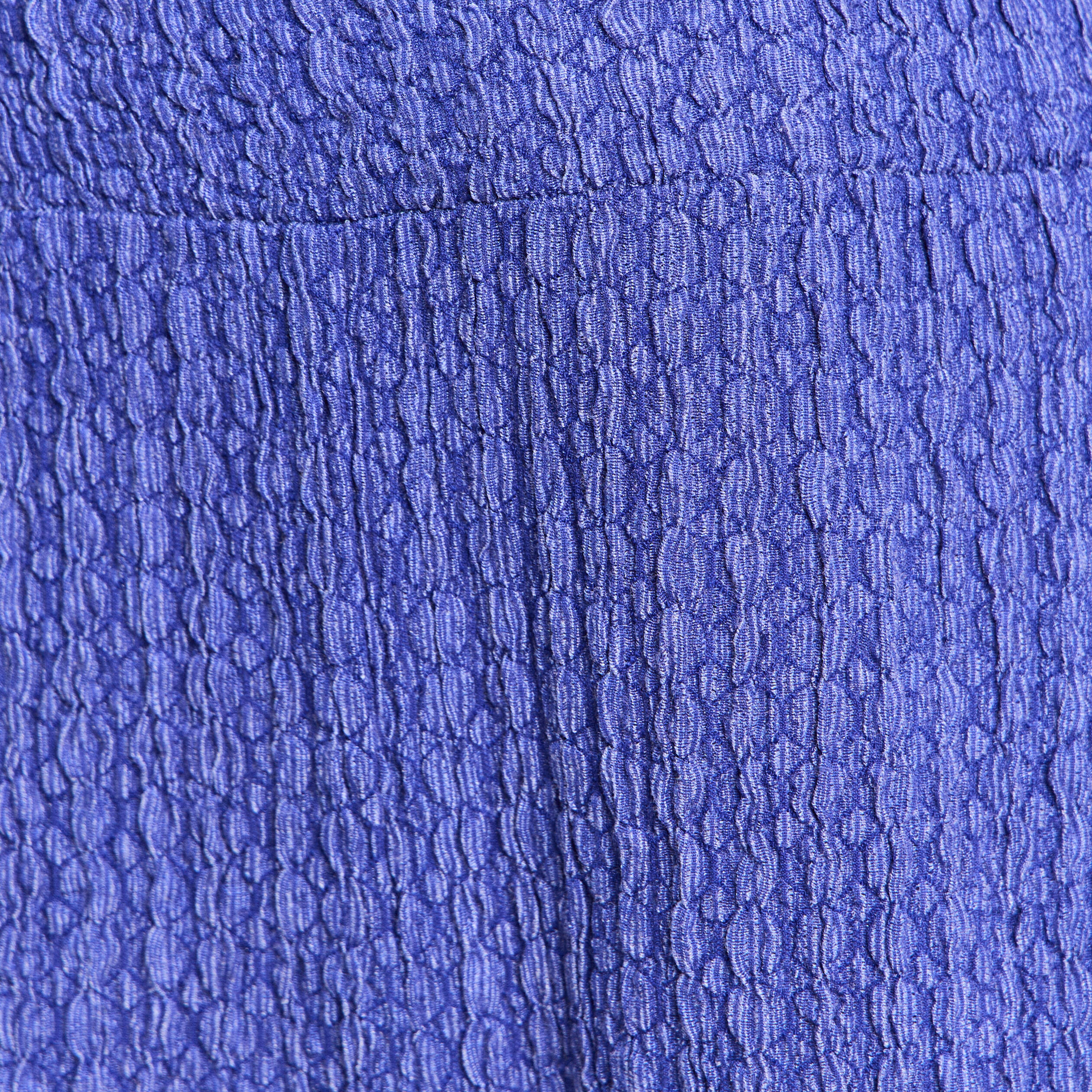 Pantalon large taille haute bleu roi femme