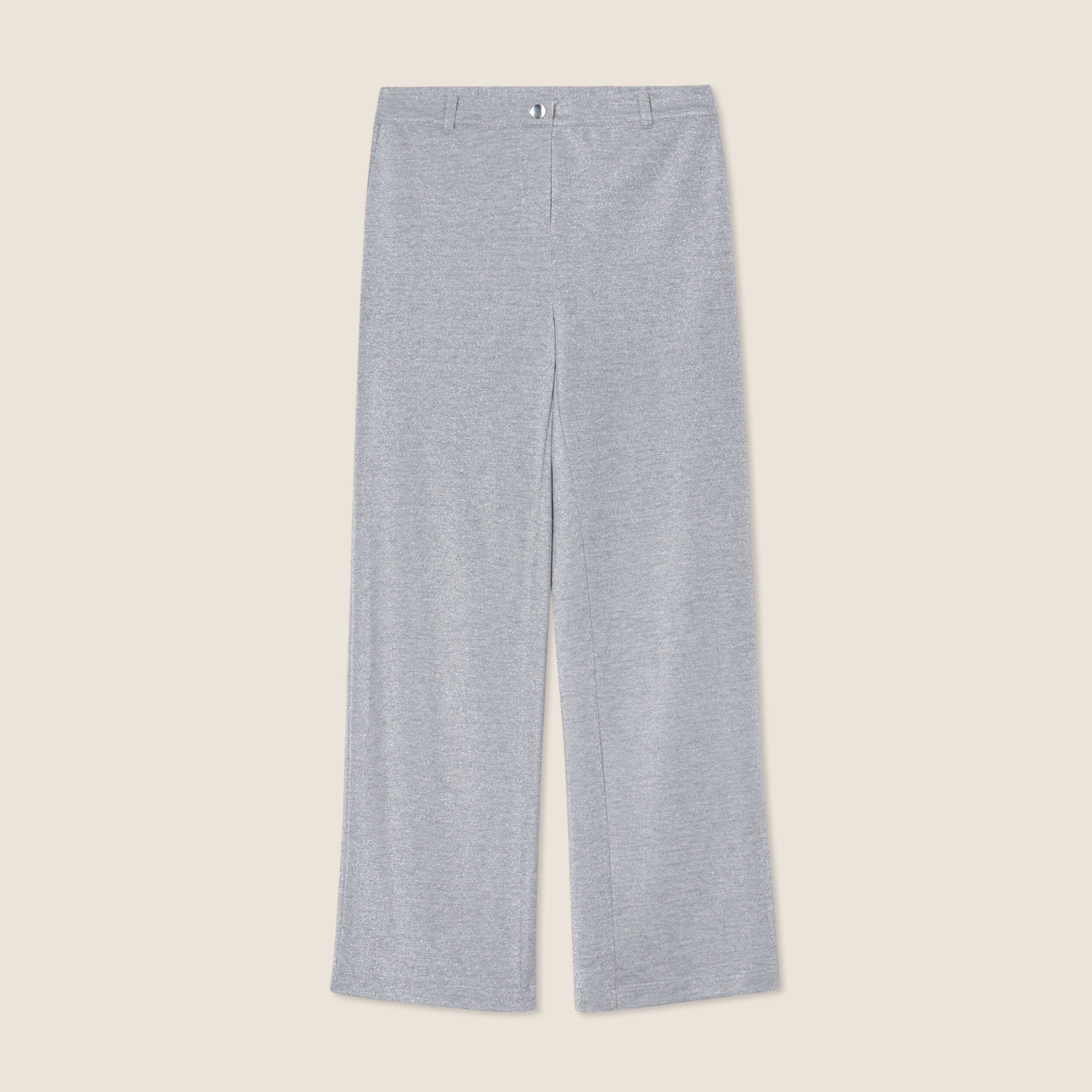 pantalon large paillettes gris argent femme Pantalon large paillettes gris argent femme