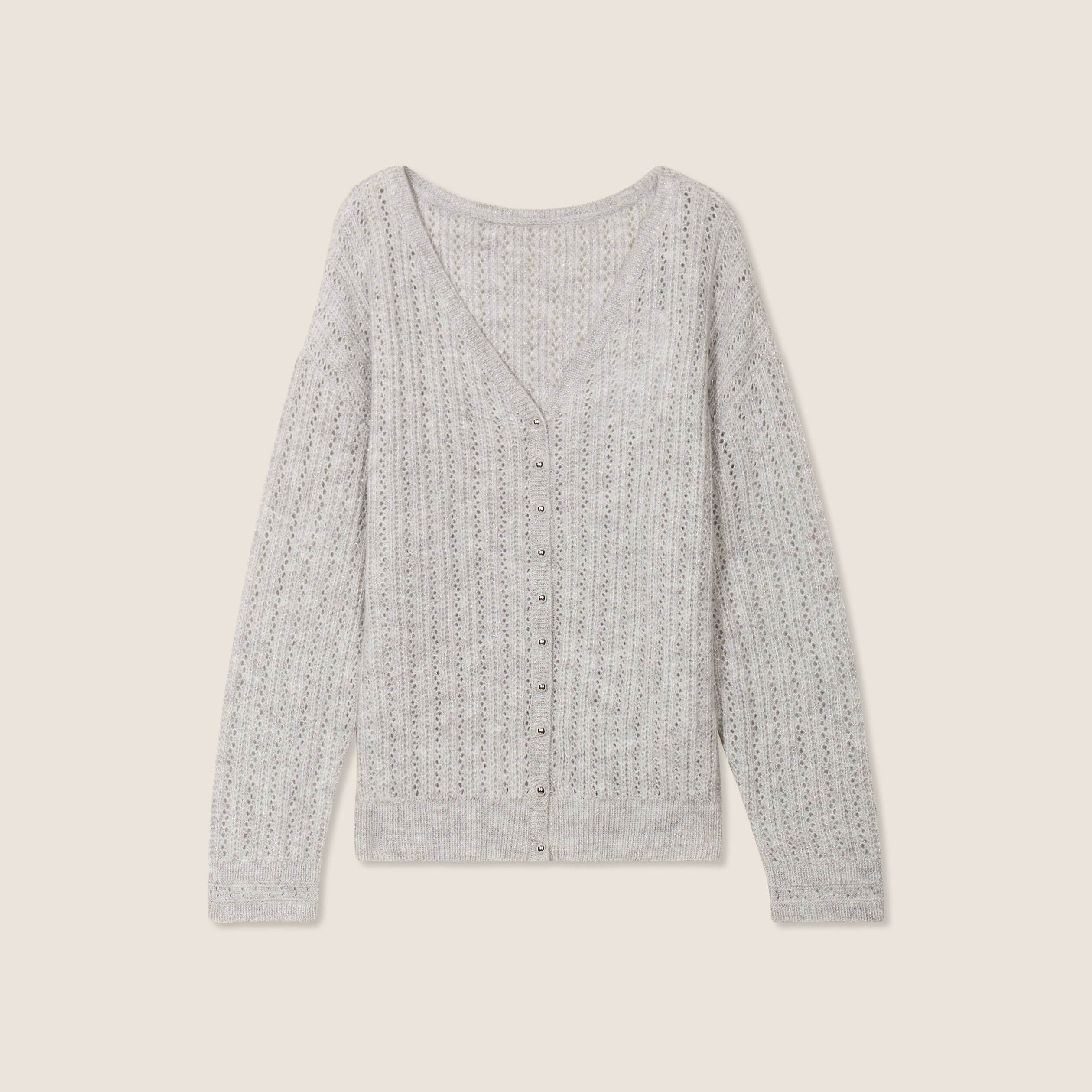 gilet manches longues 2 en 1 gris clair femme Gilet manches longues 2-en-1 gris clair femme