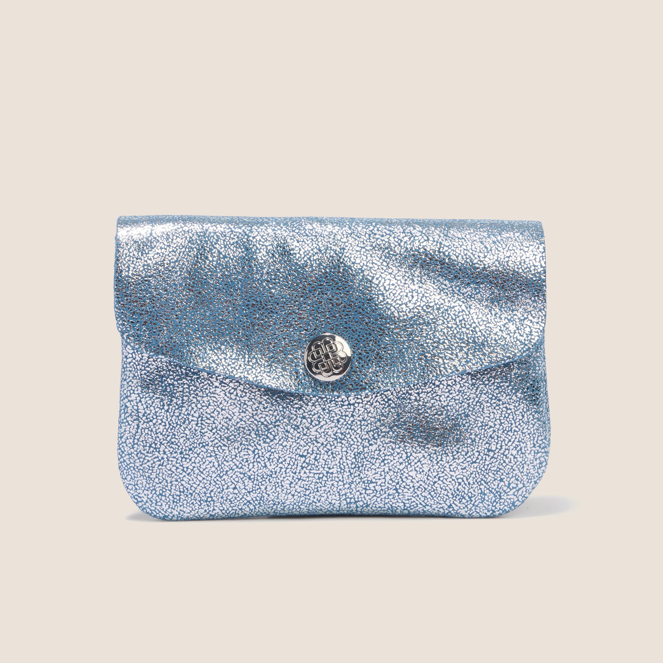 Porte-monnaie en cro&ucirc;te de cuir bleu roi femme