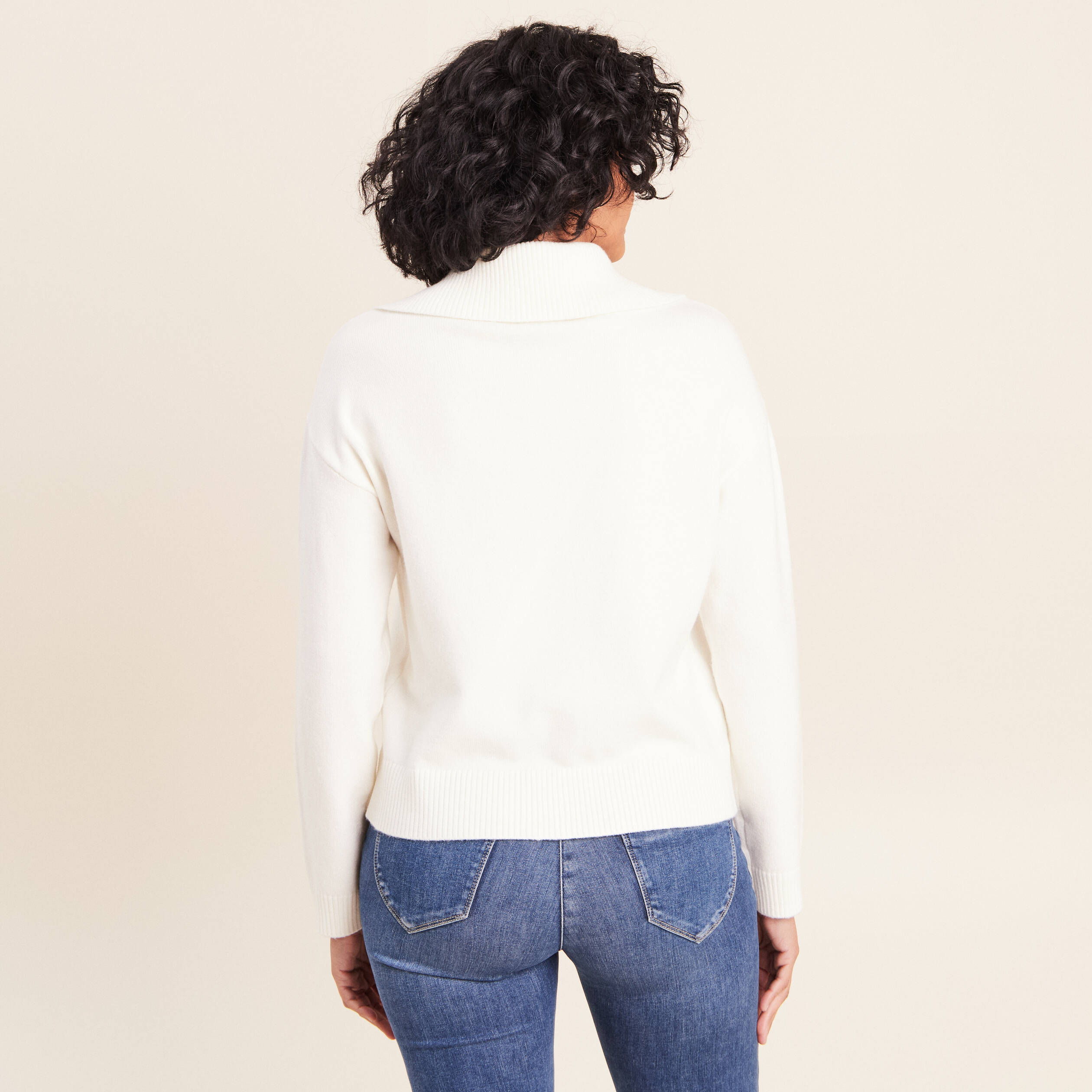 Gilet col camionneur ecru femme