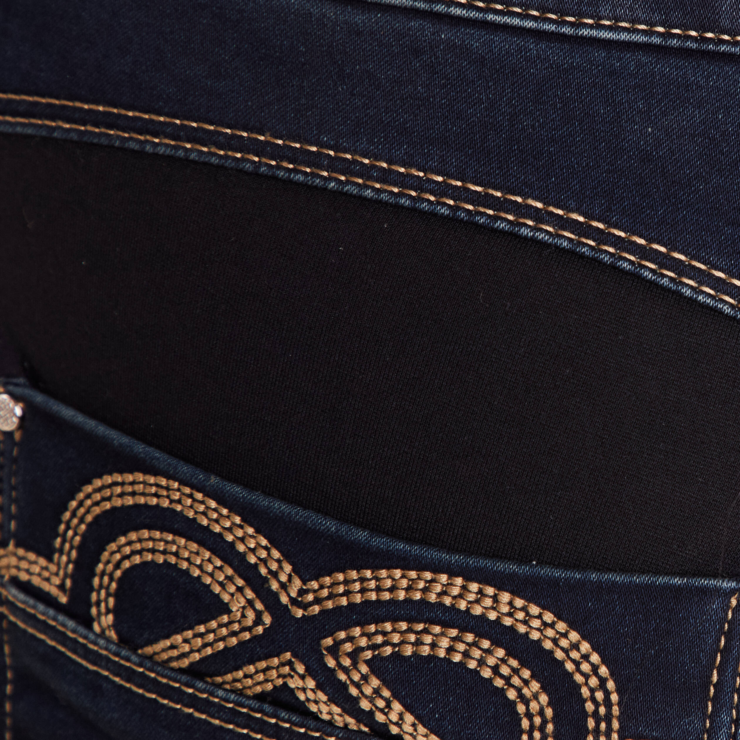 jean ajuste 78eme effet bi matiere denim brut femme Jean ajusté 7/8ème effet bi-matière denim brut femme