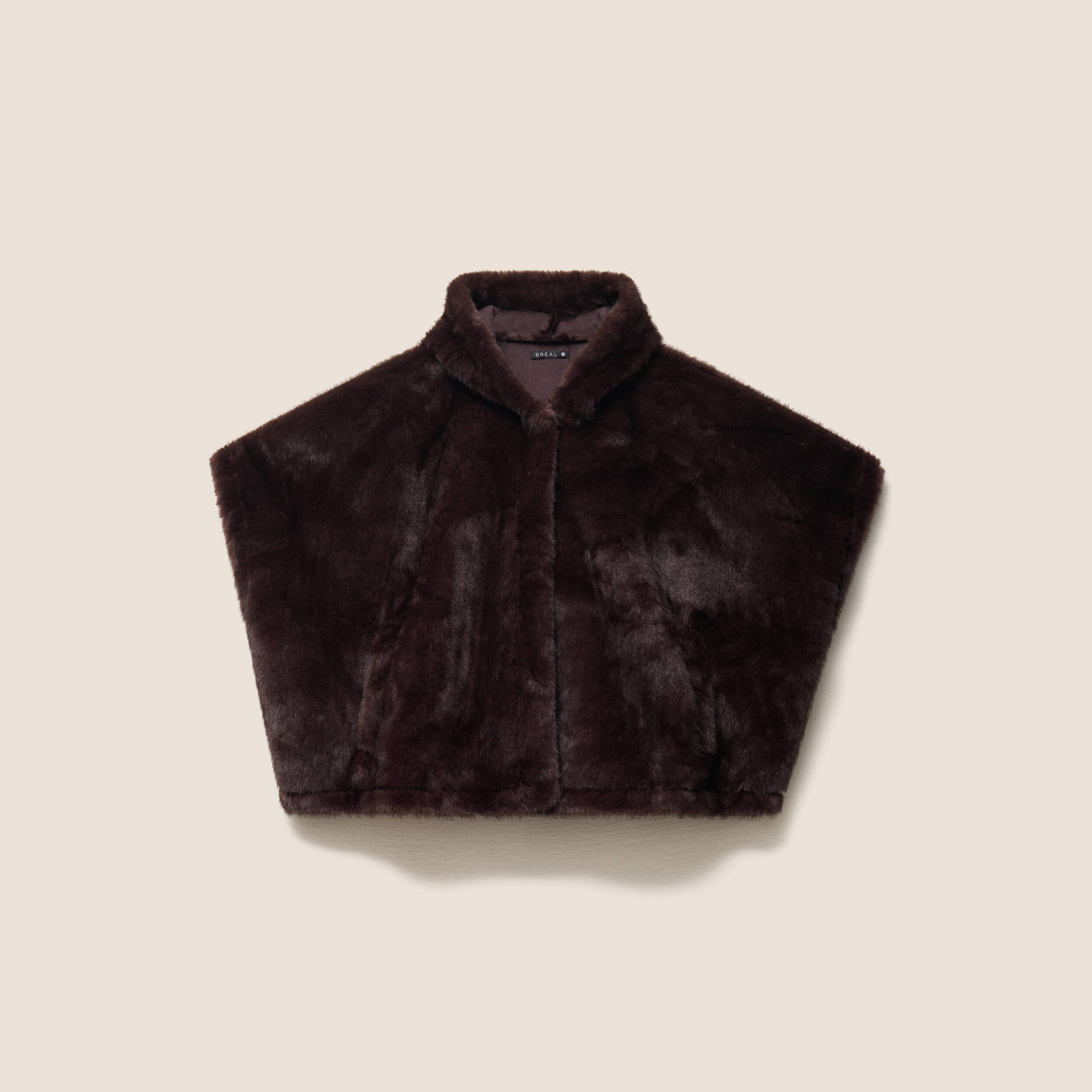 Poncho marron fonc&eacute; femme