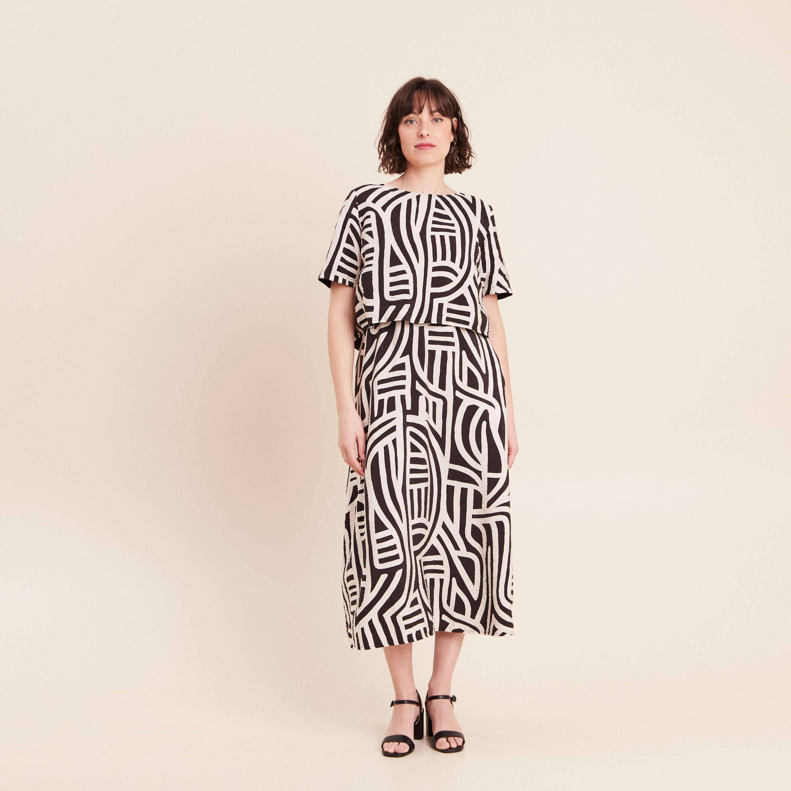 Robe longue r&eacute;versible et amovible noir femme