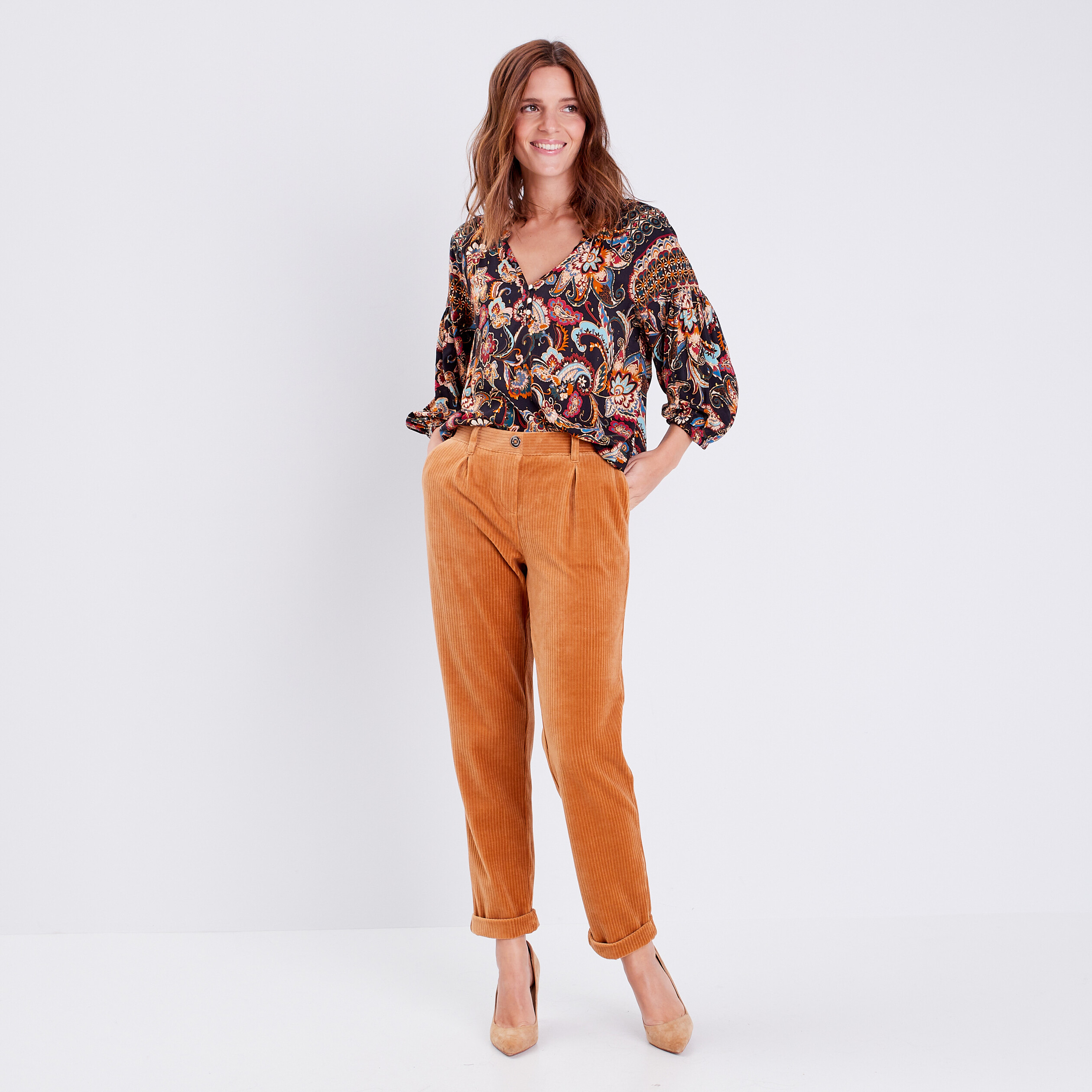 blouse manches 34 bleu fonce femme Blouse manches 3/4 bleu foncé femme
