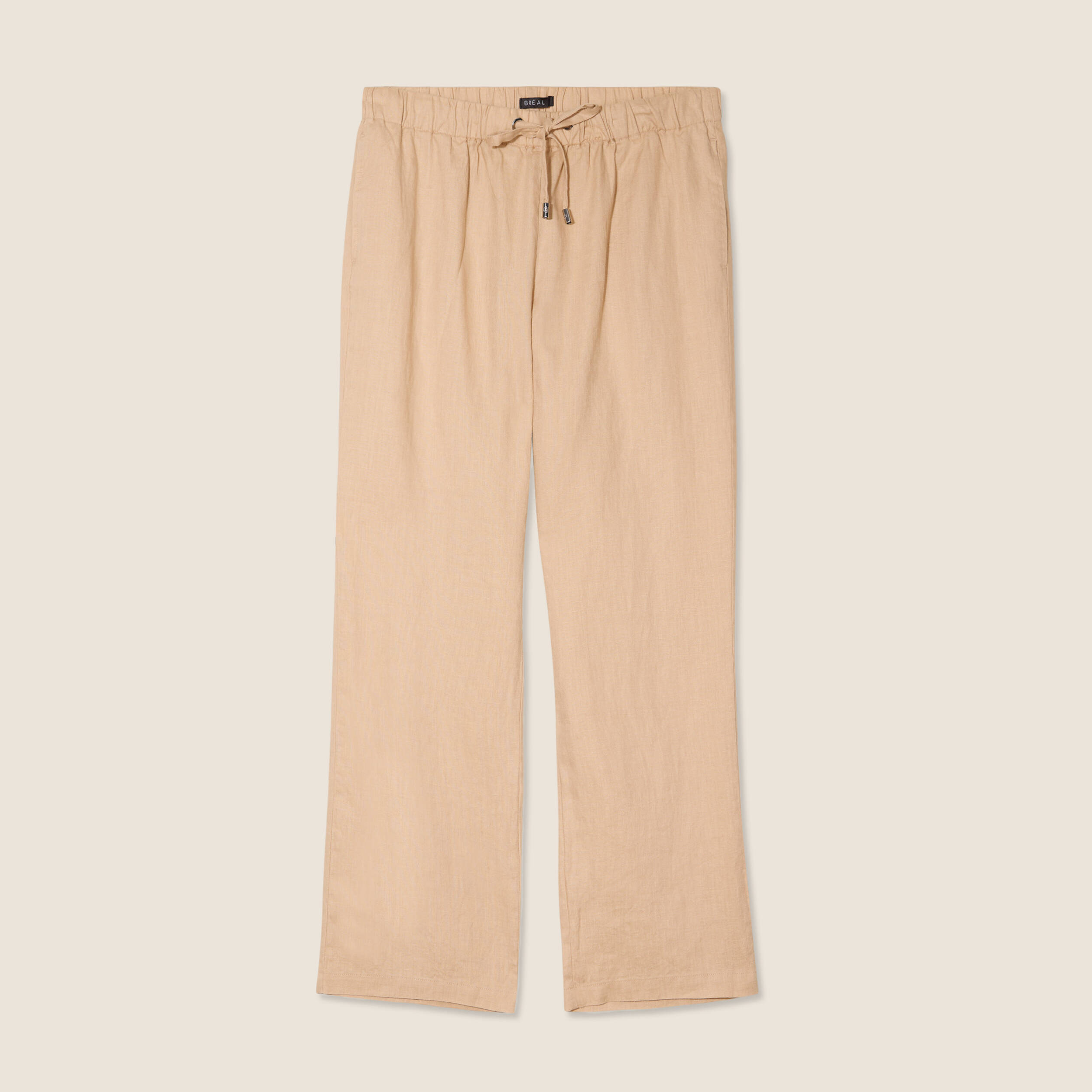 pantalon flou 78eme en lin sable femme Pantalon flou 7/8ème en lin sable femme