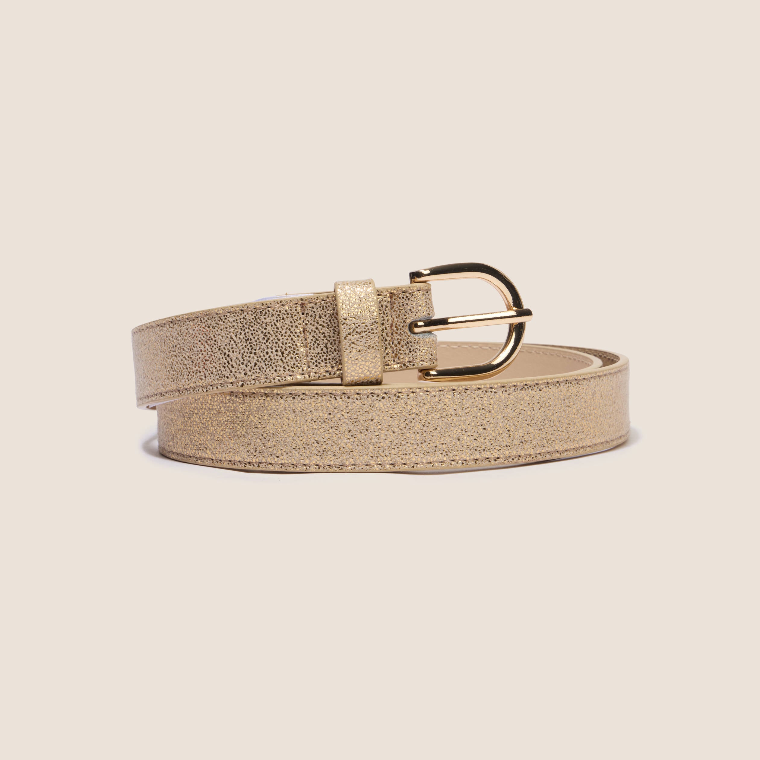 Ceinture fine iris&eacute;e couleur or femme