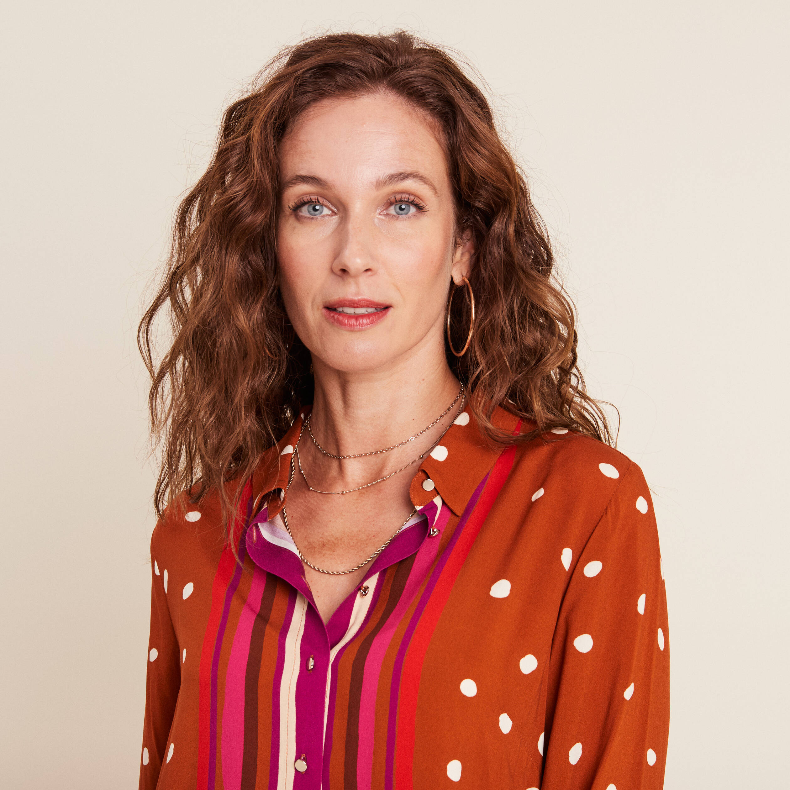 chemise manches longues marron cognac femme Chemise manches longues marron cognac femme