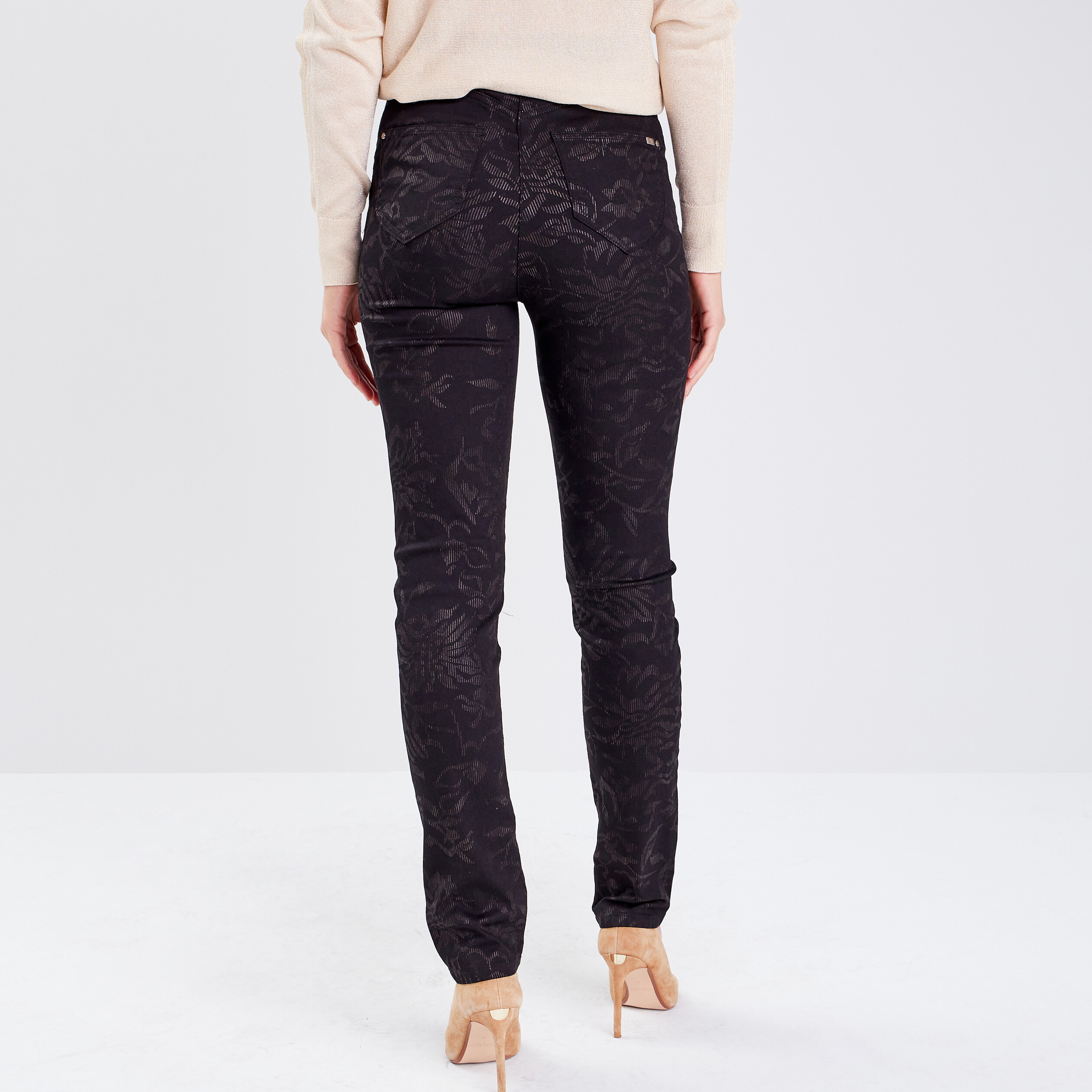 pantalon ajuste denim noir femme Pantalon ajusté denim noir femme
