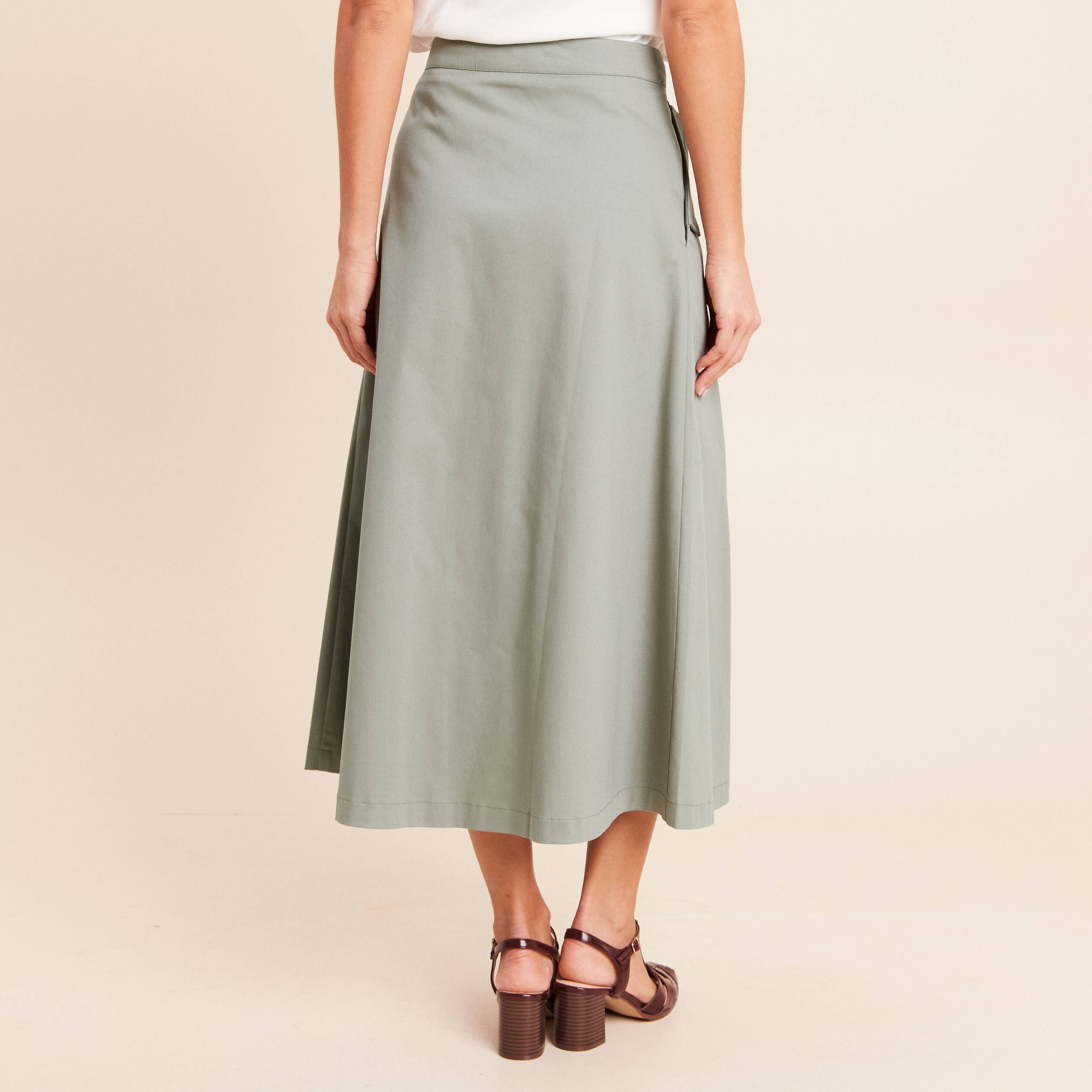 Jupe doubl&eacute;e vert clair femme