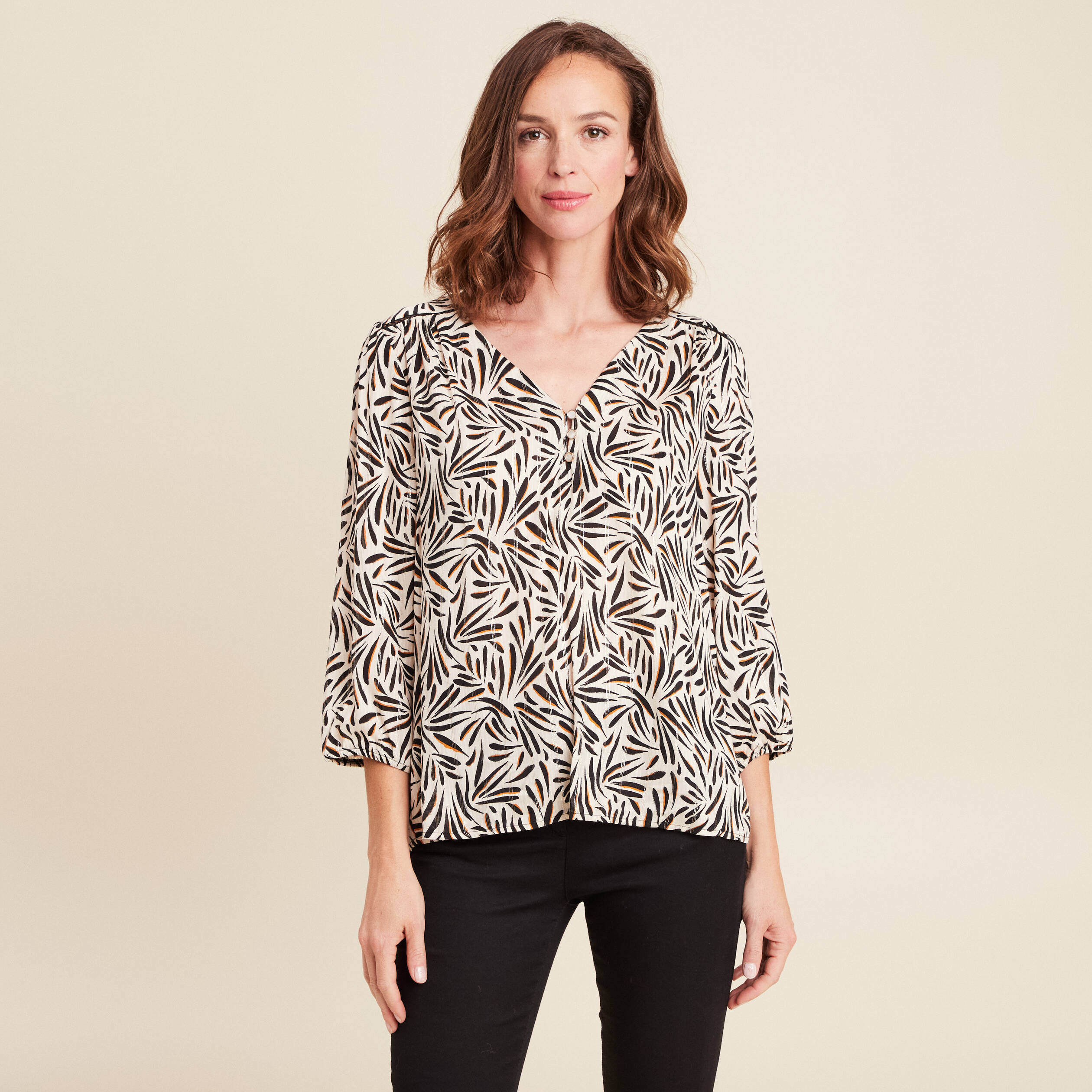 Blouse Femme Blouse Fluide Col V Blouse Fluide En Jean à Col V