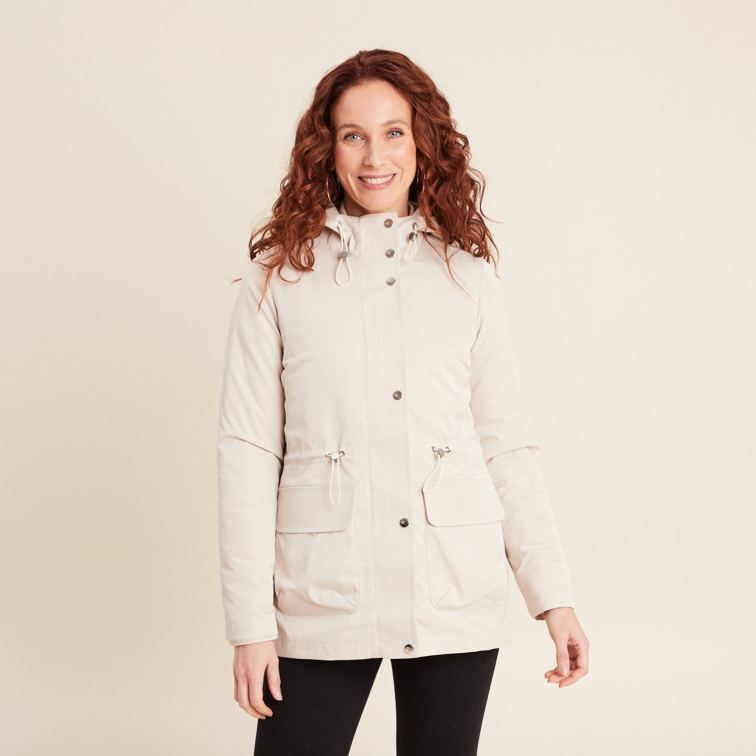 Parka &agrave; capuche sable femme