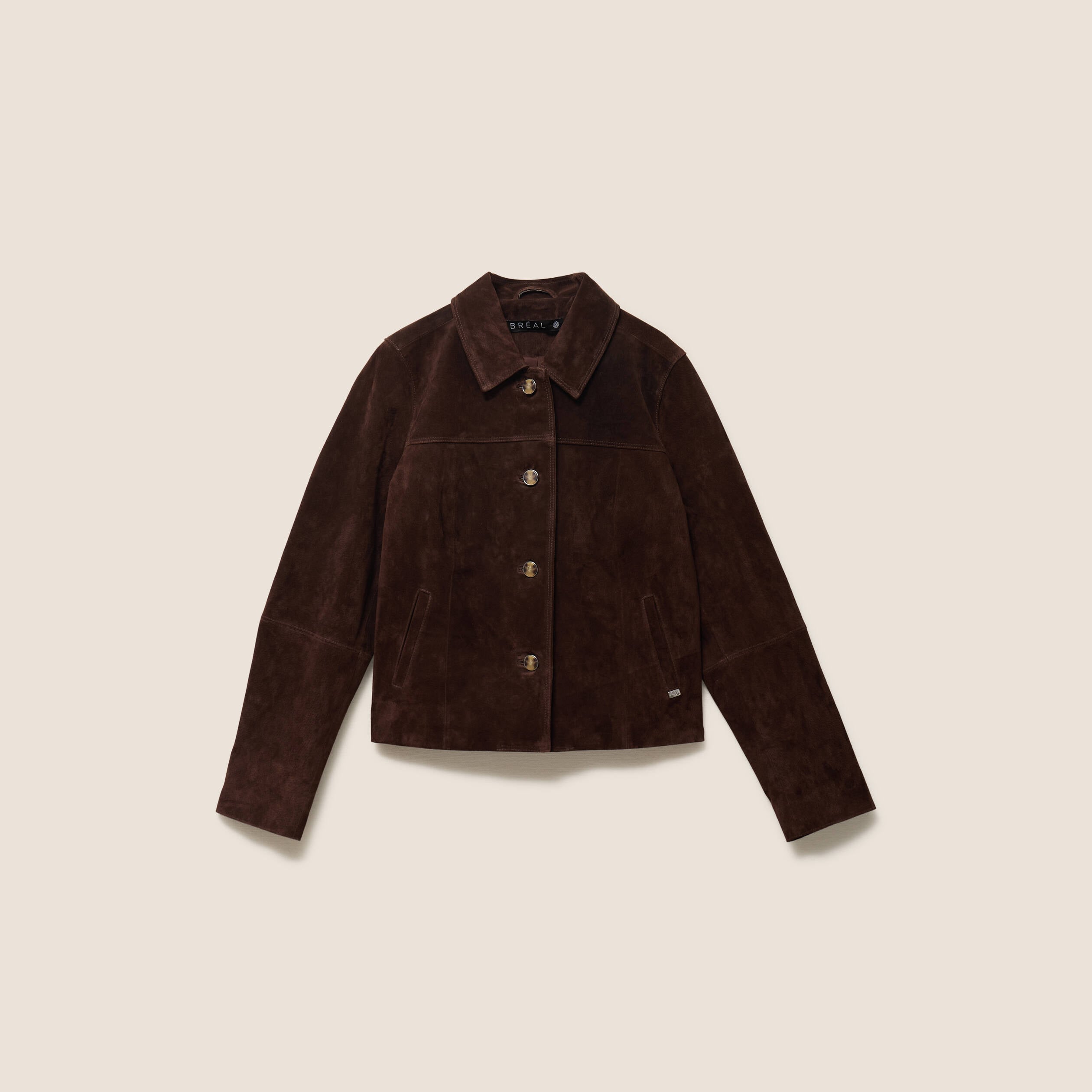 Veste doubl&eacute;e marron fonc&eacute; femme