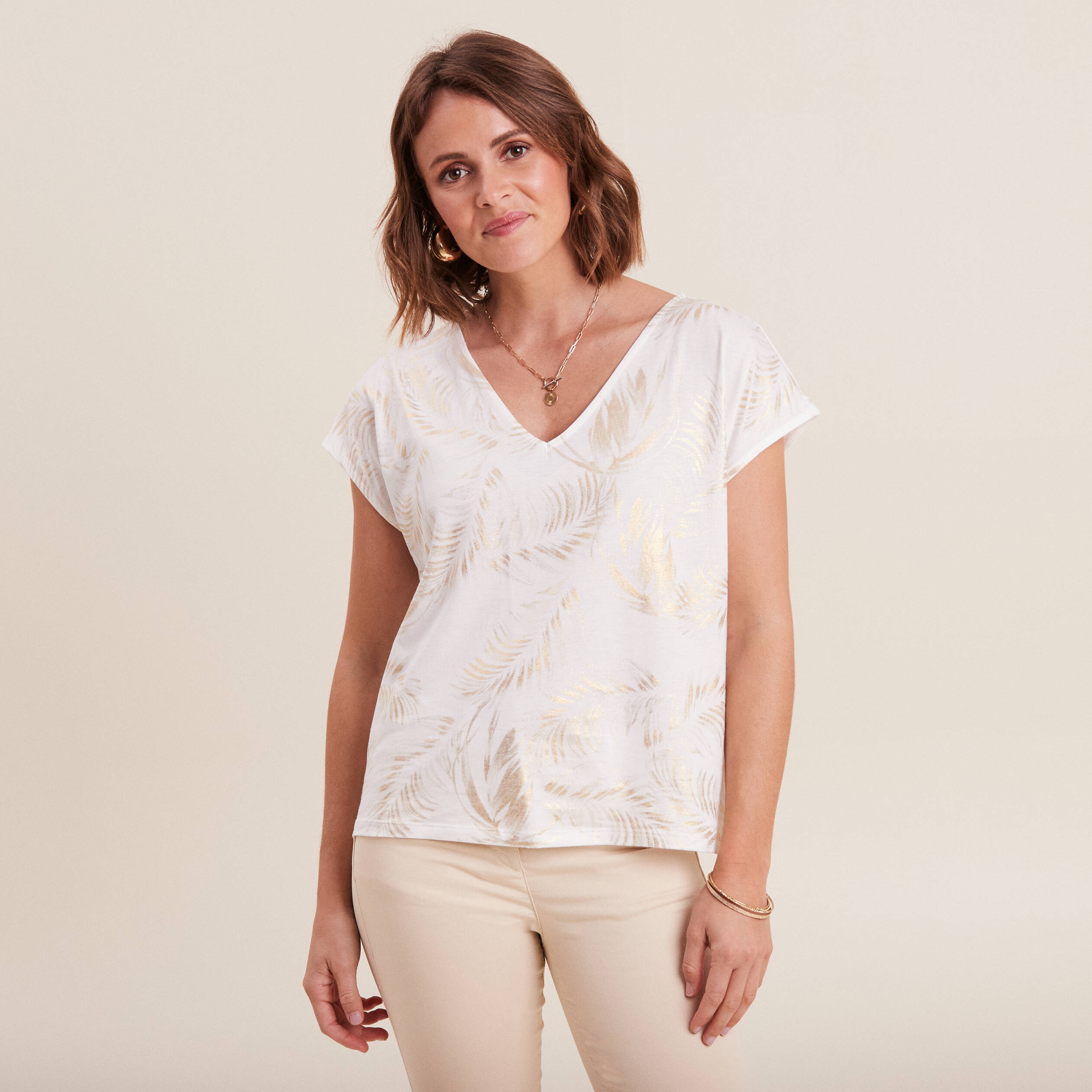 t shirt manches courtes blanc femme T-shirt manches courtes blanc femme