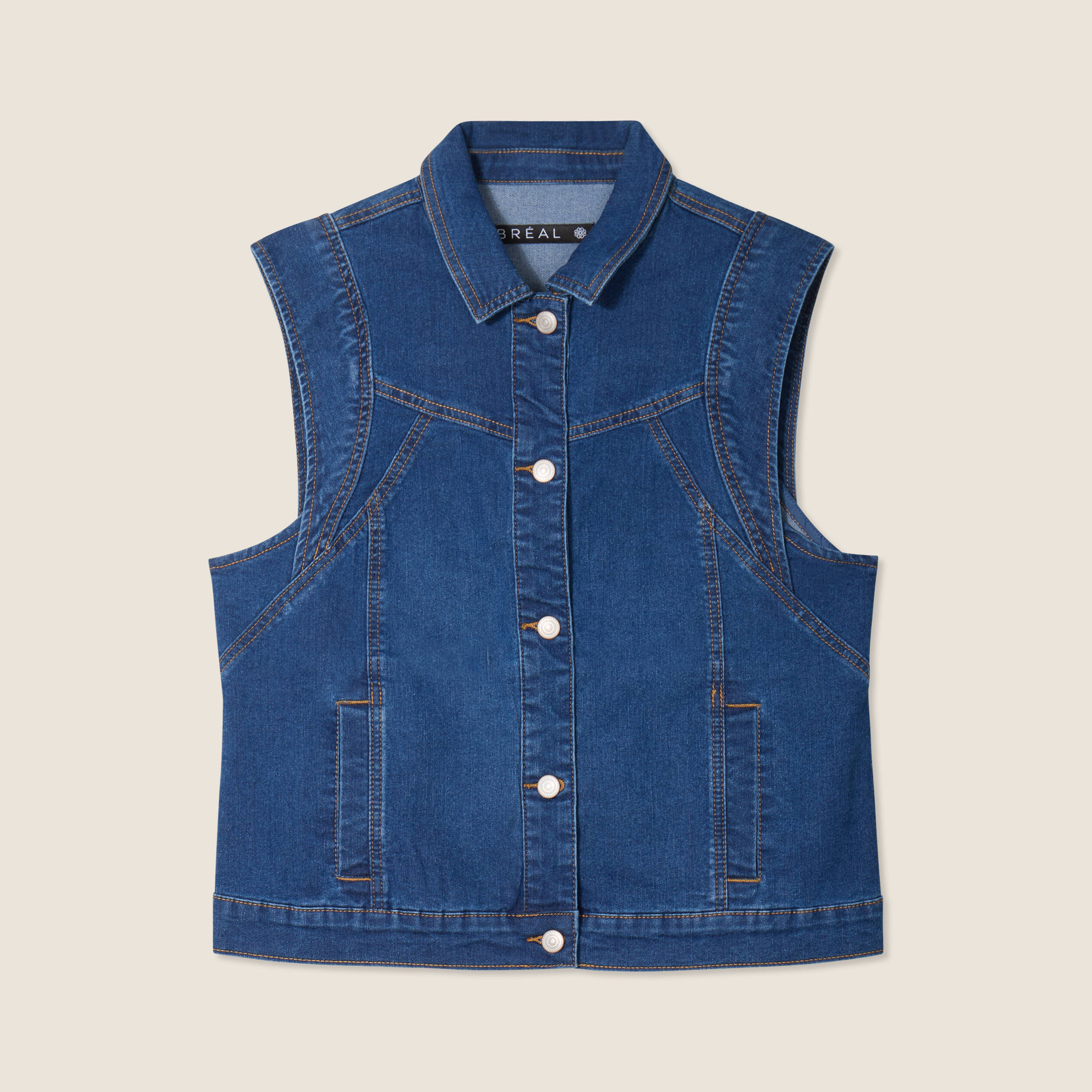 Shownicer Veste Denim Femme Gilet En Jean Sans Manches Gilet En Denim Casual Jeans Veste Avec Poches Et Boutons Col à Revers Vintage Denim Gilet Jeans Jacket Outwear A Bleu XS