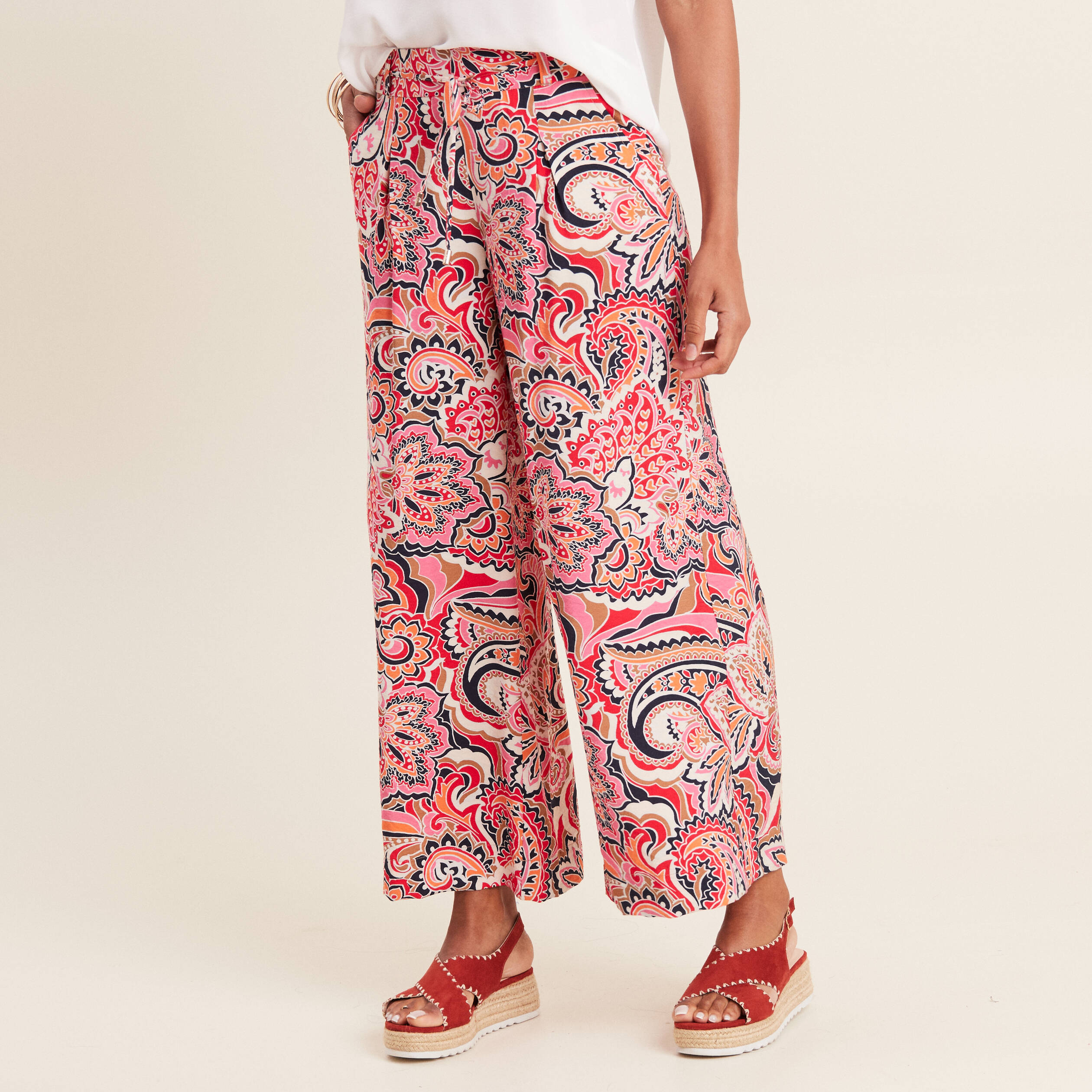 pantalon fluide 78eme multicolore femme Pantalon fluide 7/8ème multicolore femme