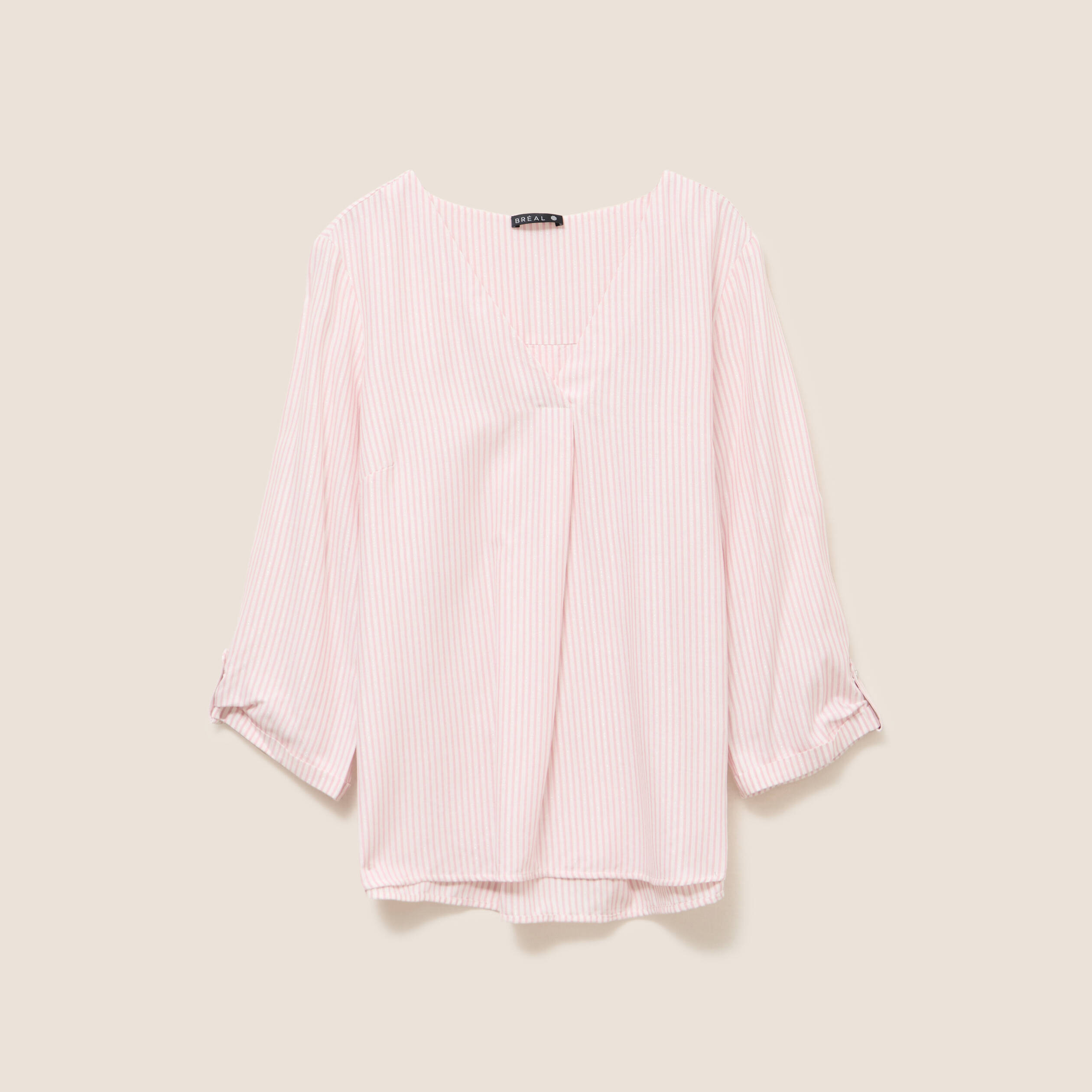 blouse fluide manches 34 rose femme blouse fluide manches 3/4 rose femme