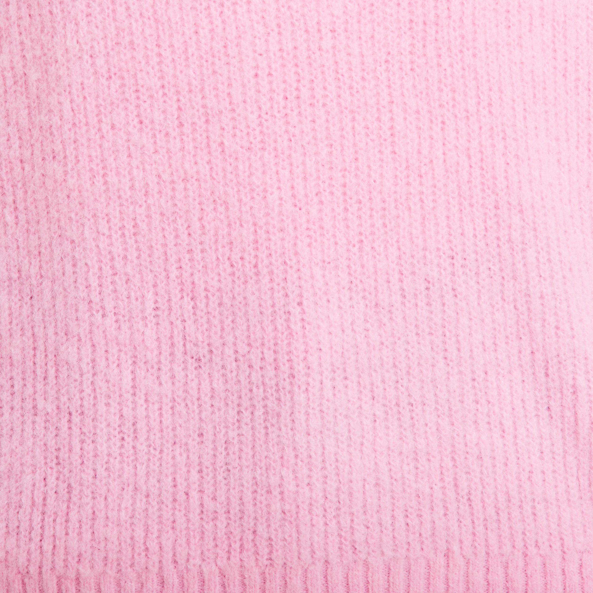 Pull manches longues col roulé rose vif femme