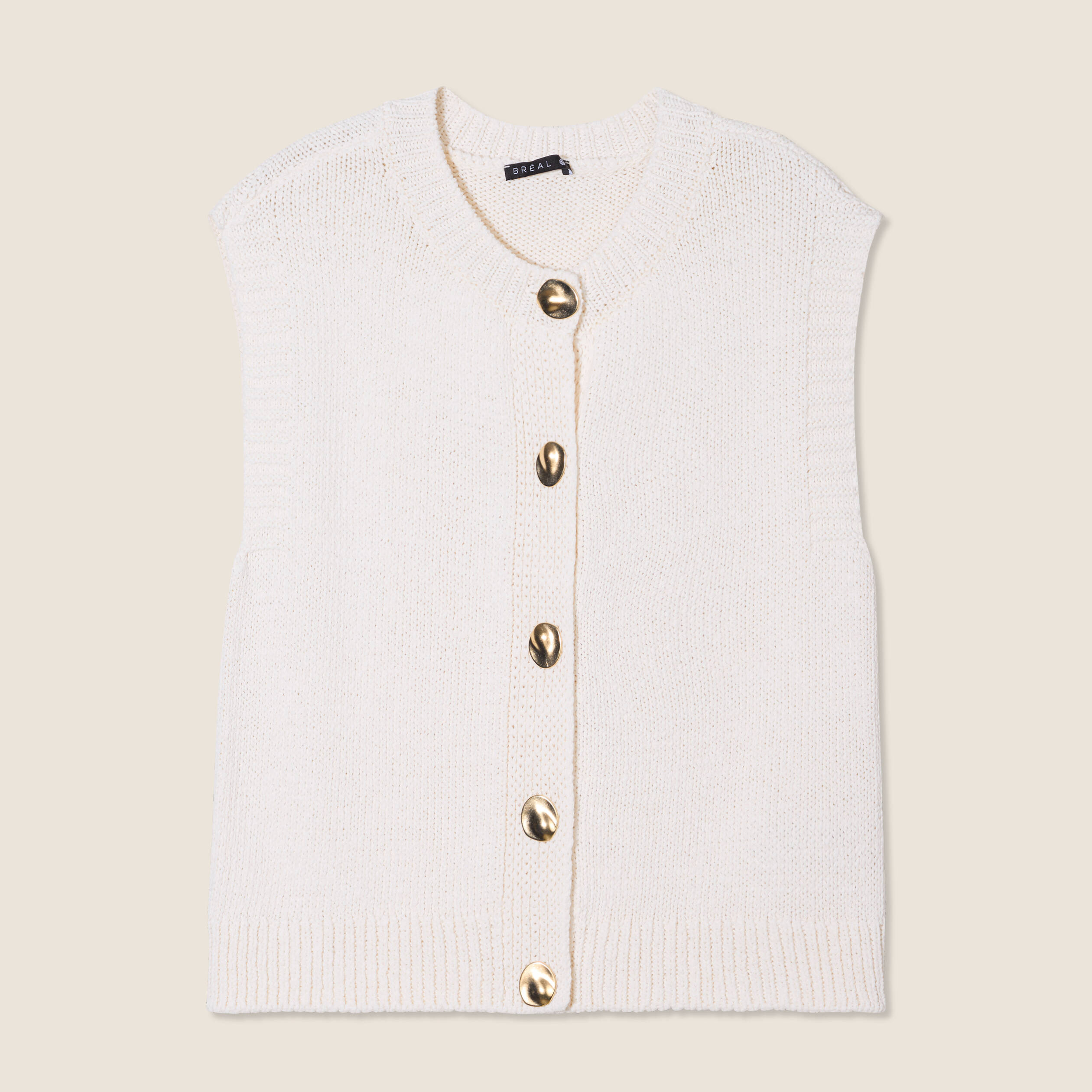 gilet sans manches ecru femme Gilet sans manches ecru femme