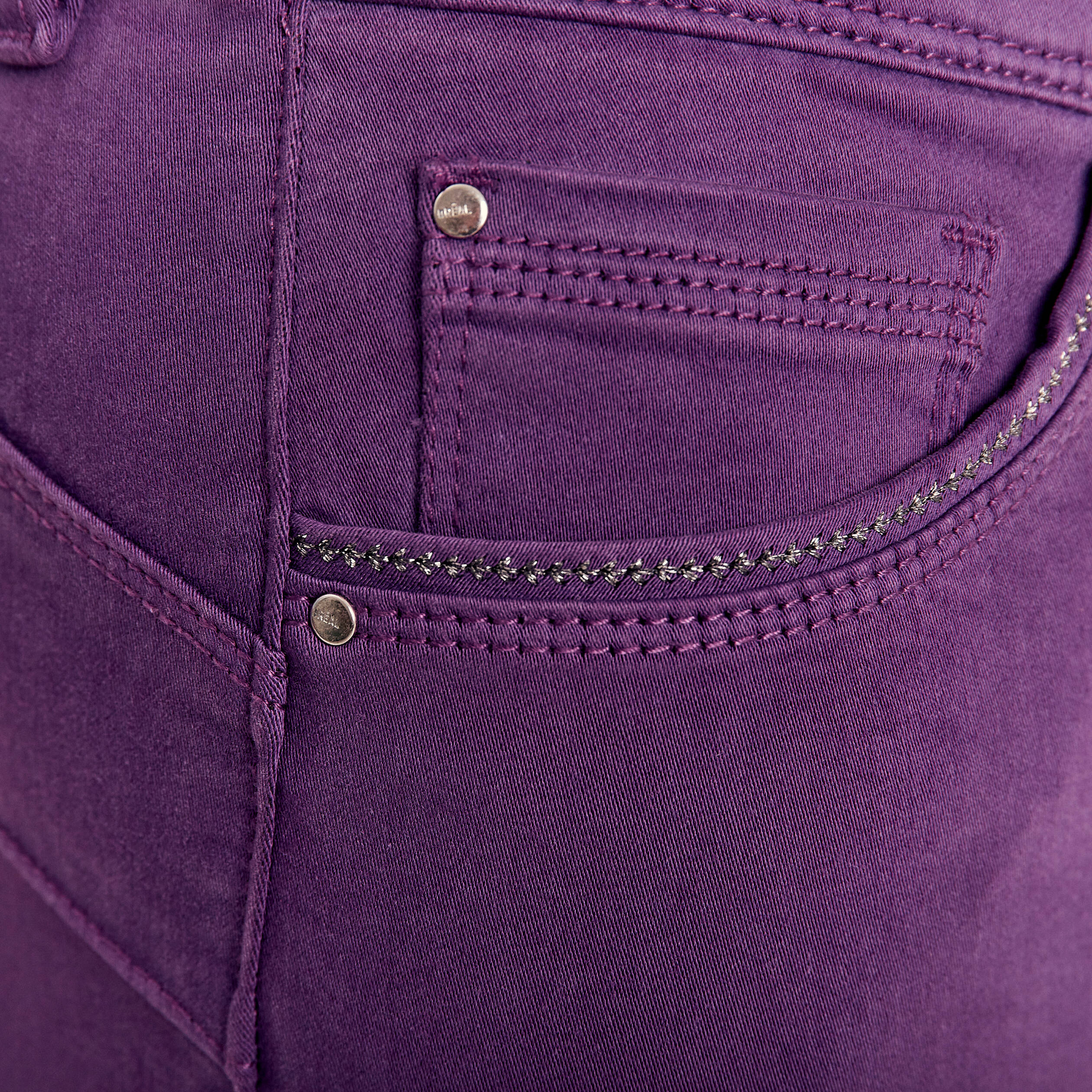 jean ajuste 78eme violet fonce femme Jean ajusté 7/8ème violet foncé femme