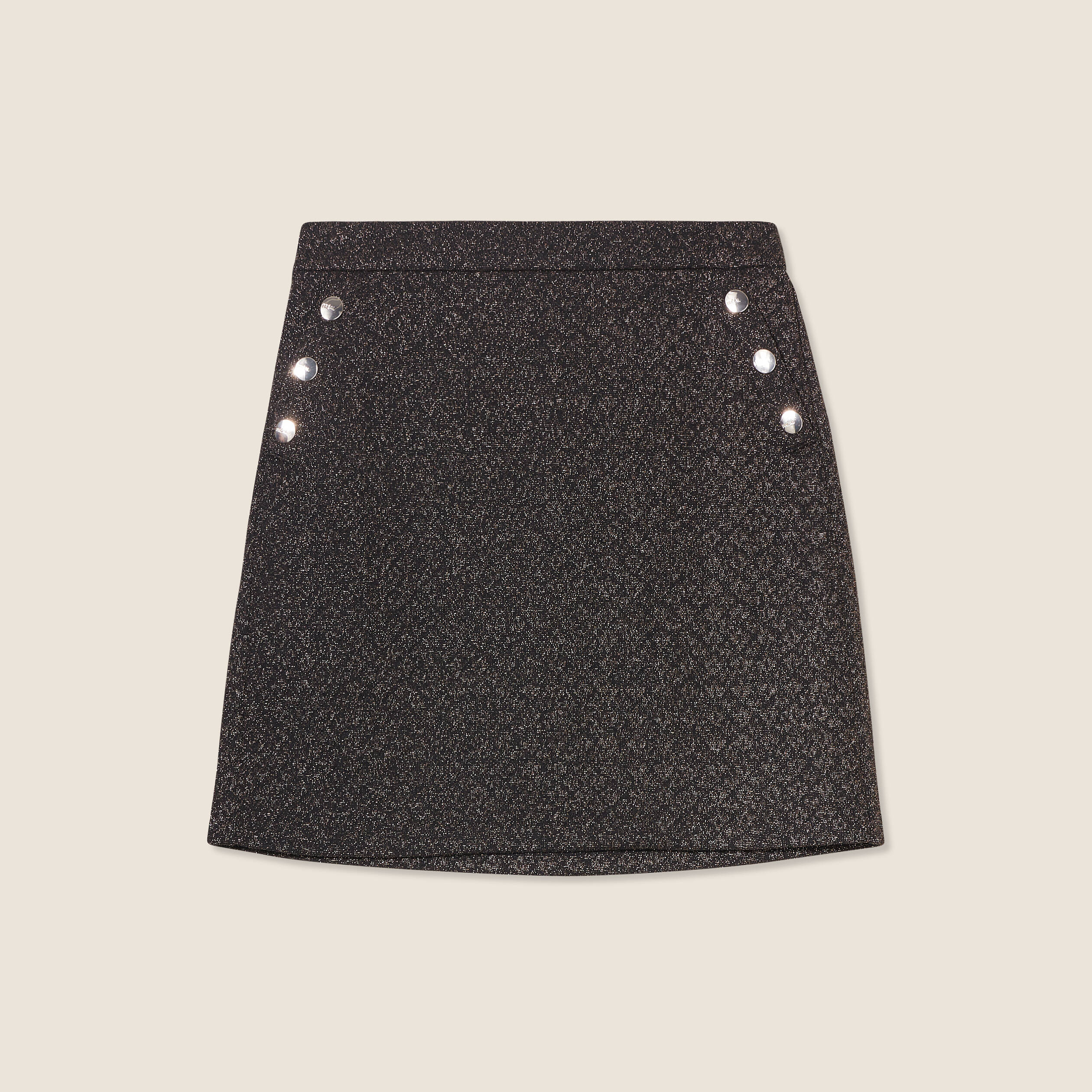 jupe trapeze boutons couleur cuivre femme Jupe trapèze boutons couleur cuivre femme