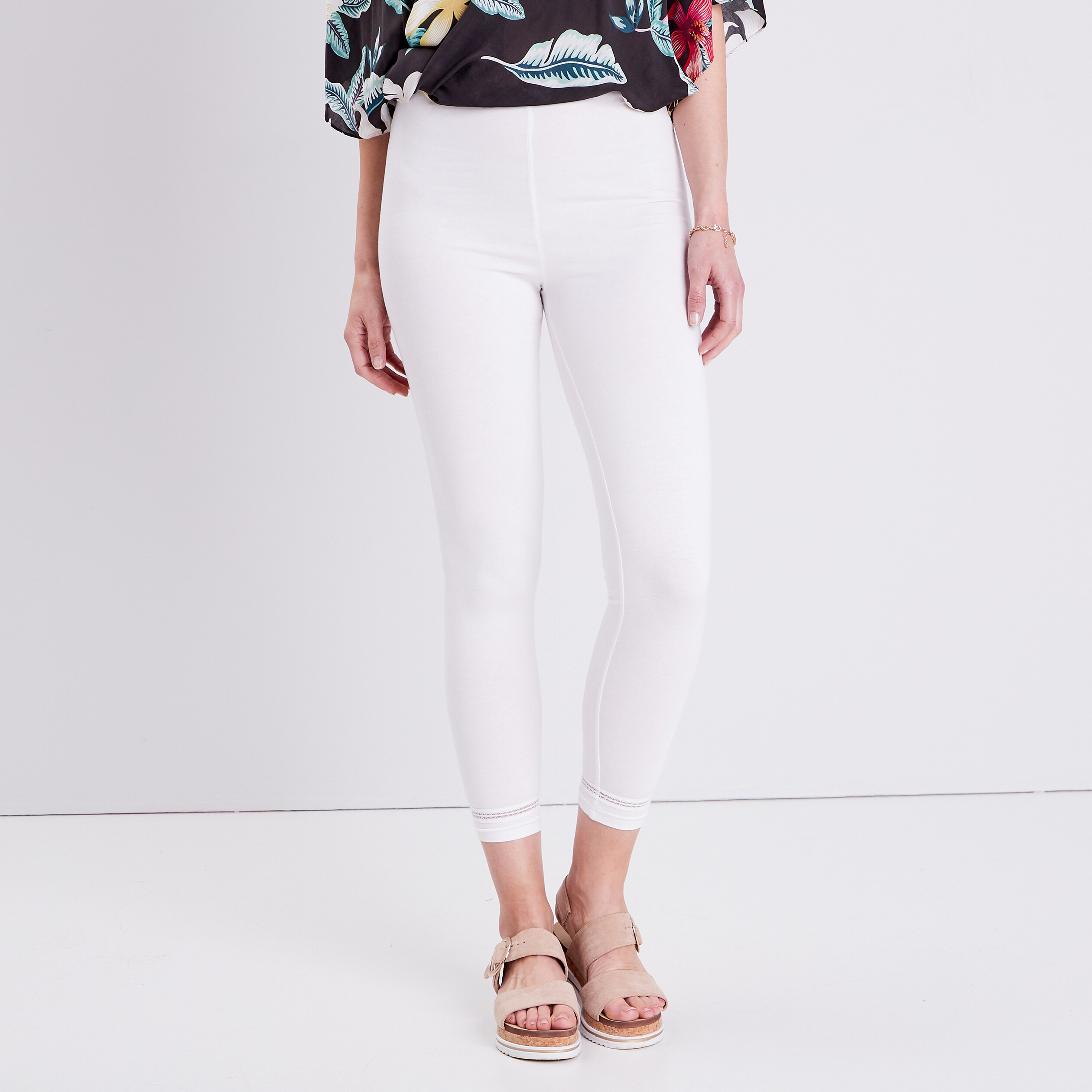 Legging taille standard blanc femme