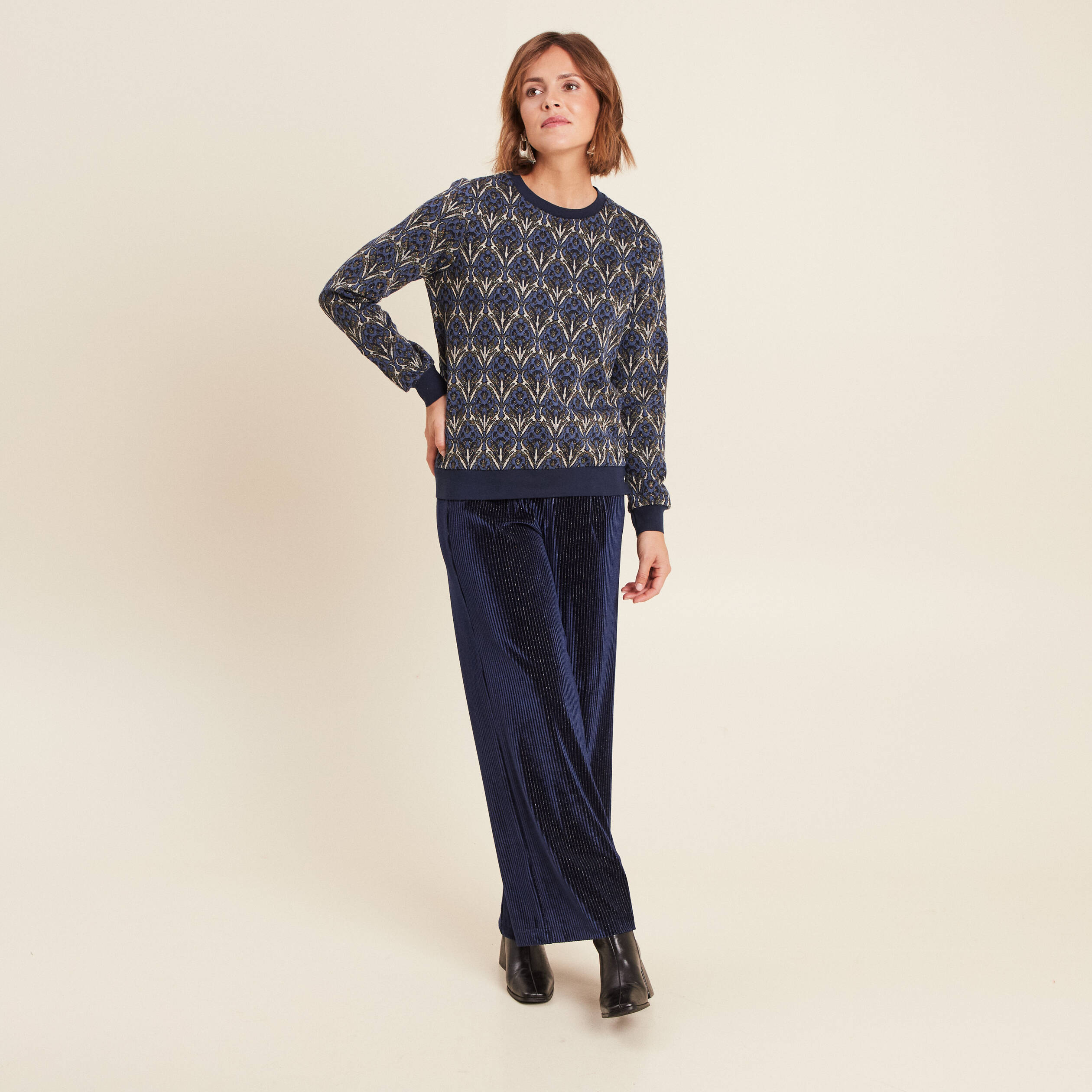 t shirt manches longues bleu femme T-shirt manches longues bleu femme