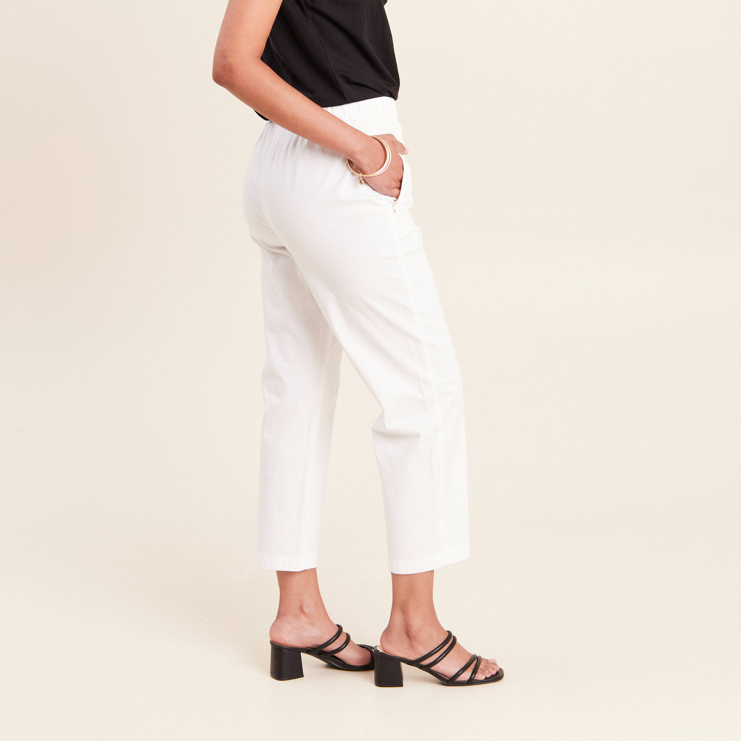 Pantalon mom blanc femme