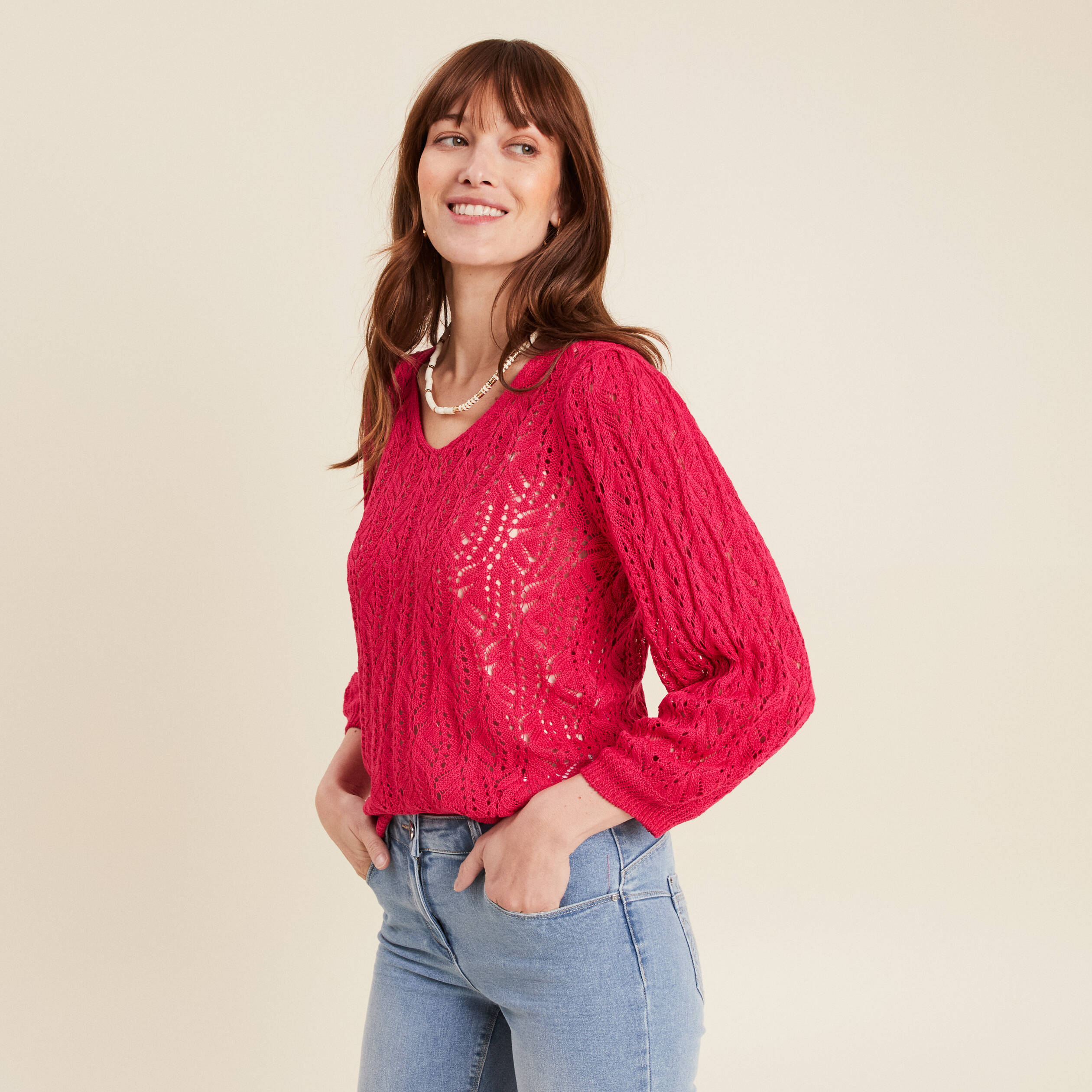 Pull à tricoter femmes rose - France