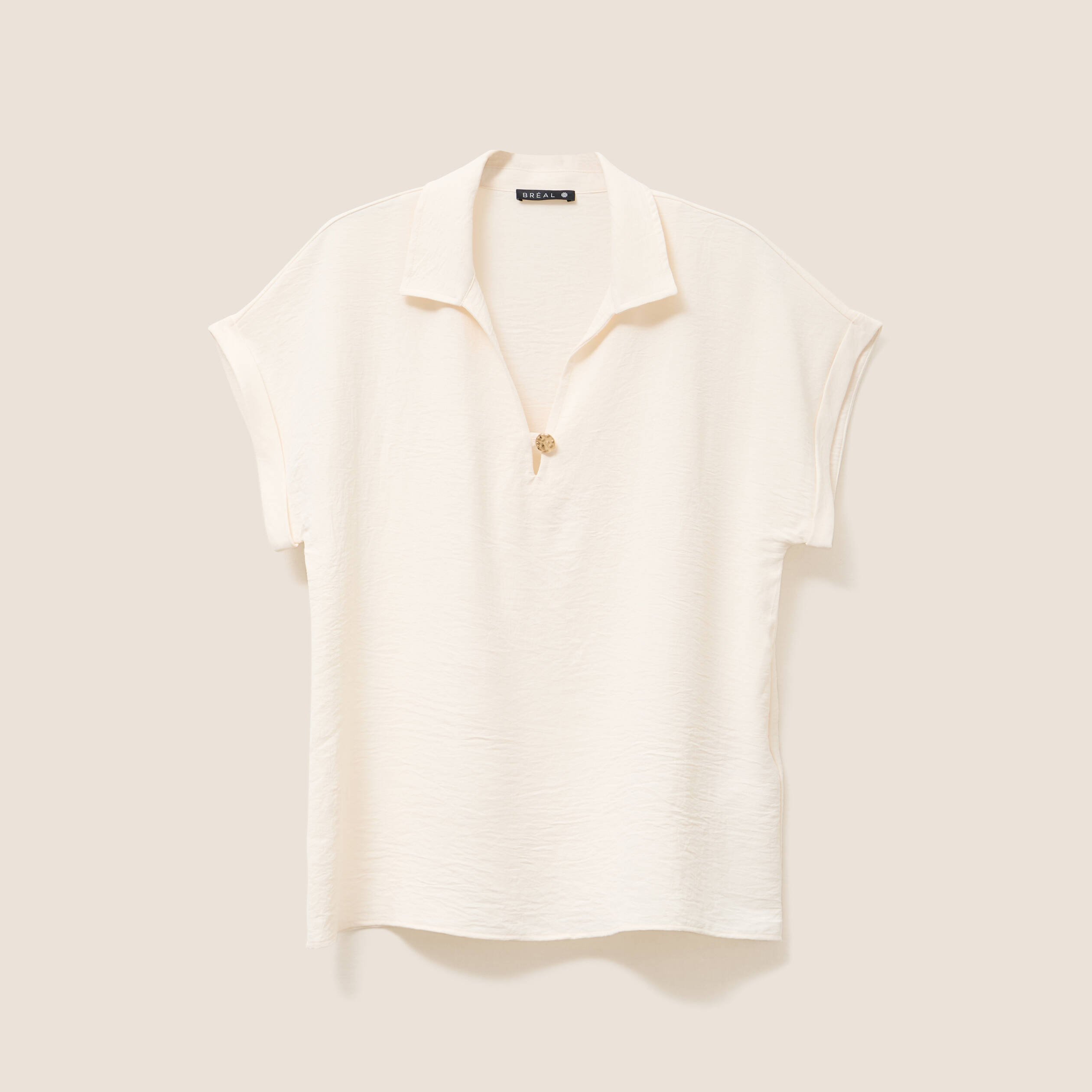 Blouse manches courtes ecru femme