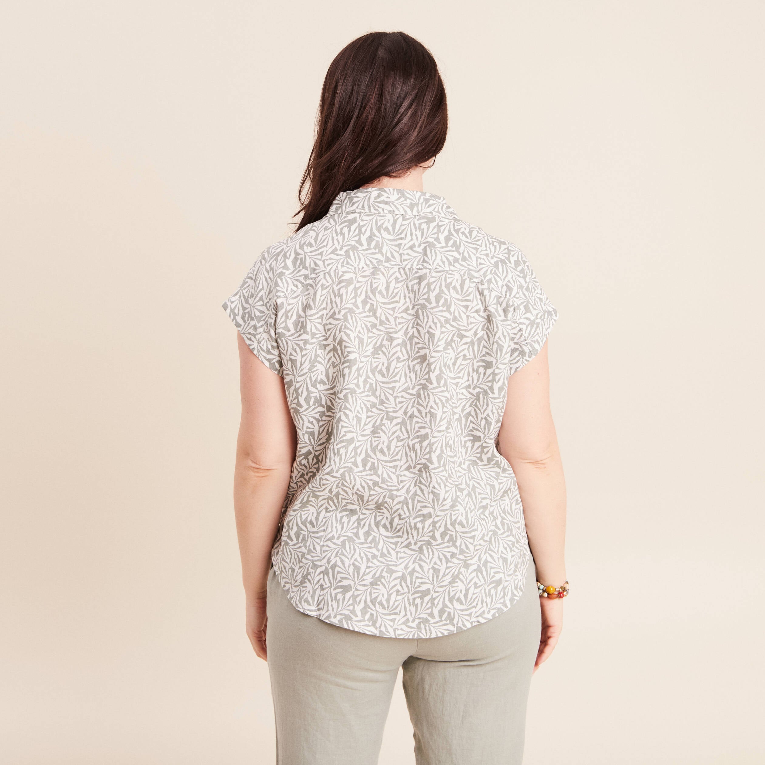 Chemise sans manches vert kaki femme