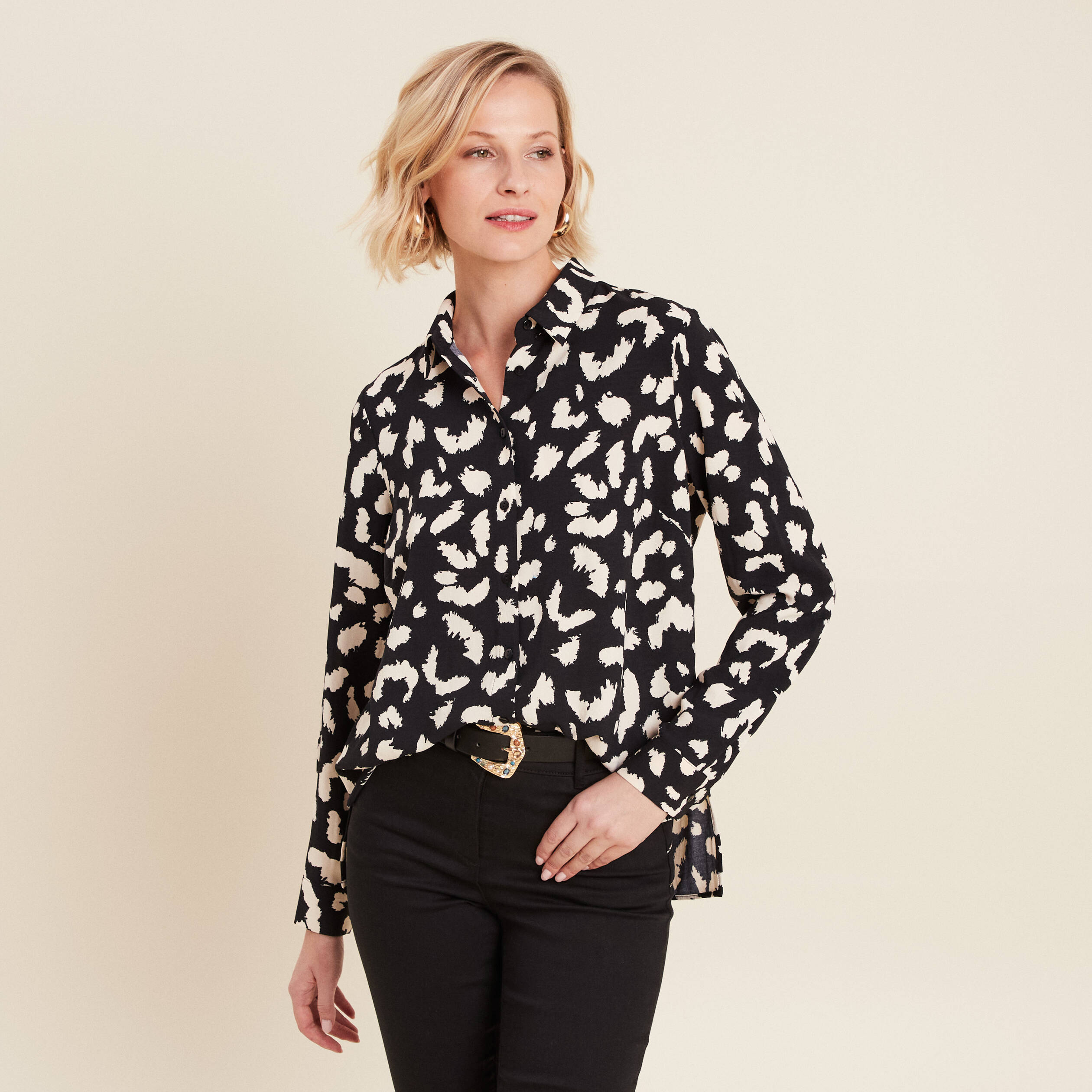 chemise manches longues noir femme Chemise manches longues noir femme